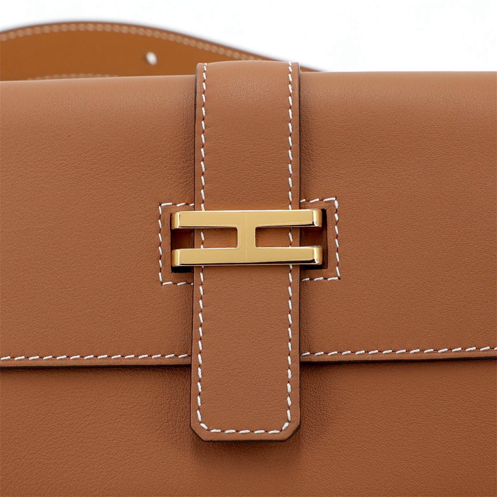 Unused ( Rank NS ) HERMÈS Elan Pocket 24 belt Gold (37) Swift Gold hardware B (2023) - 6