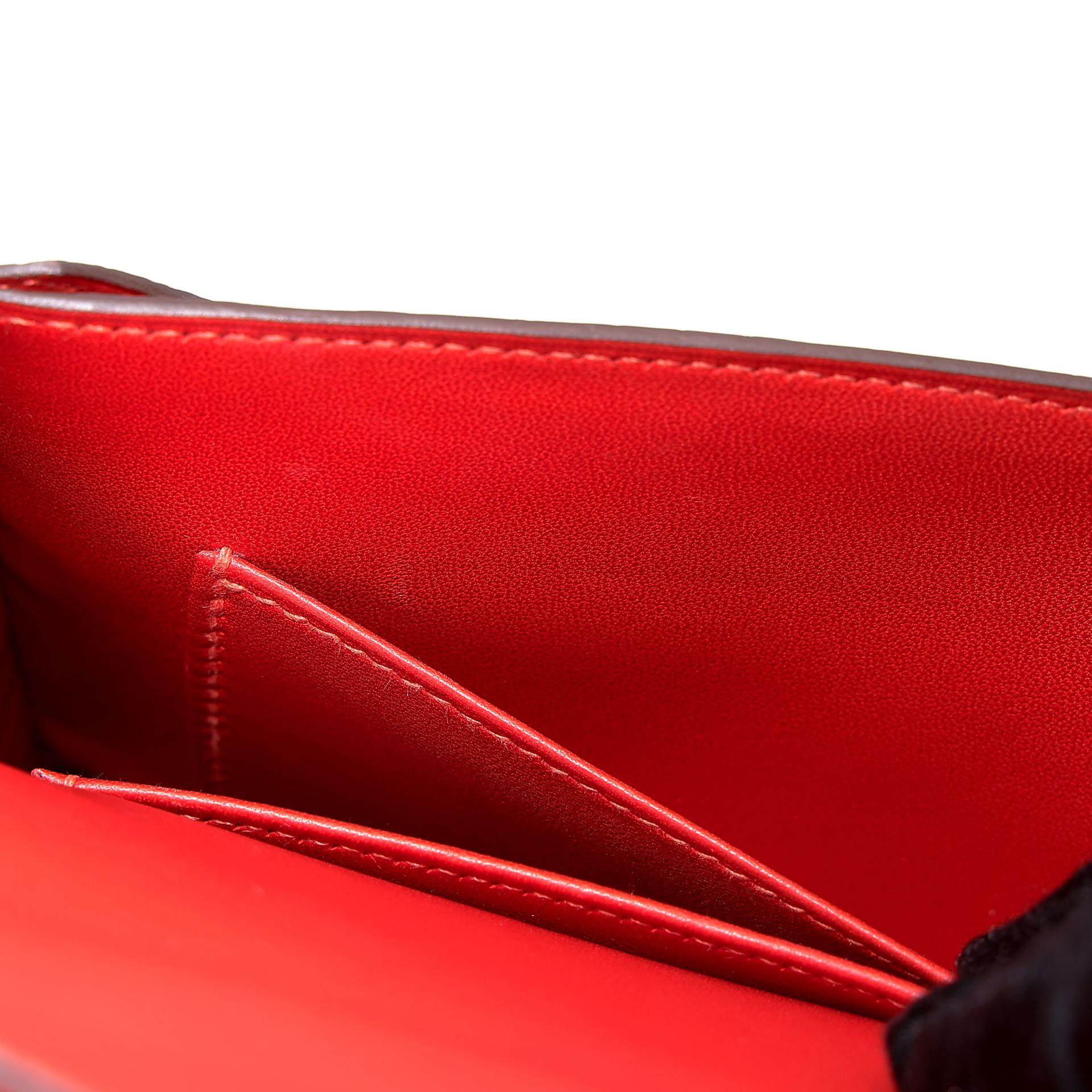 Excellent ( Rank SA ) HERMÈS Verrou Mini Geranium (D5) Shiny Alligator Palladium hardware A (2017) - 31