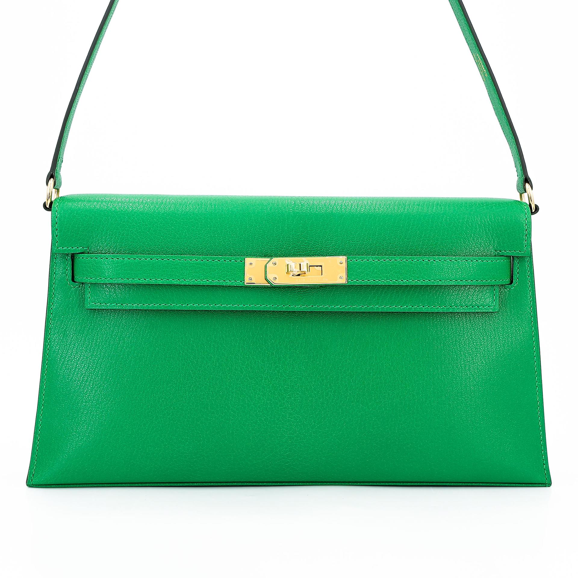 ランク N 新品  HERMÈS エルメス  ケリーエラン バンブー (1K) シェーブル ゴールド金具 W刻印 - 1