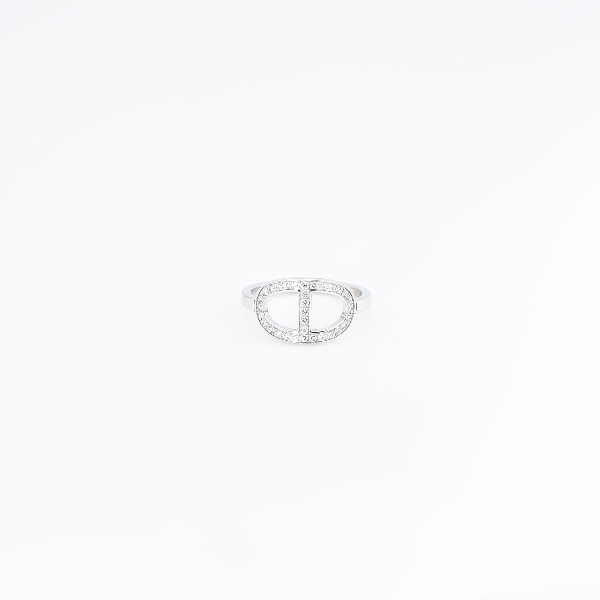 Brand New ( Rank N ) HERMÈS Chaine d'ancre Contour Ring  Platinum 18K White Gold - 2