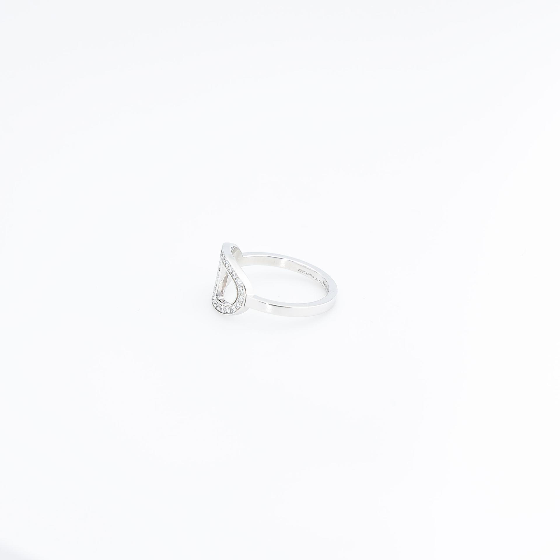 Brand New ( Rank N ) HERMÈS Chaine d'ancre Contour Ring  Platinum 18K White Gold - 4