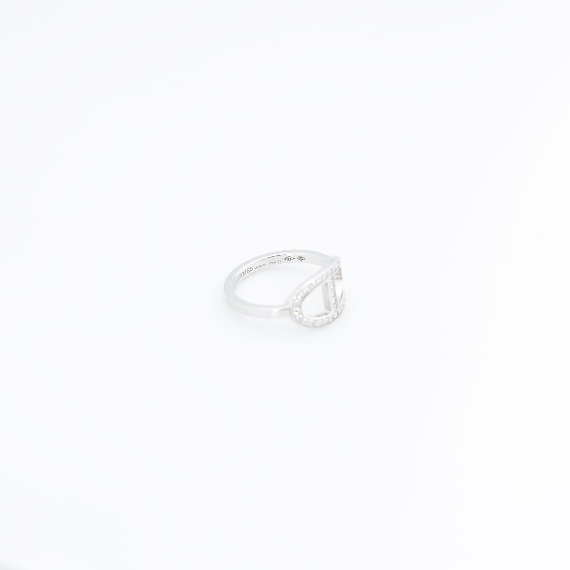 Brand New ( Rank N ) HERMÈS Chaine d'ancre Contour Ring  Platinum 18K White Gold - 7