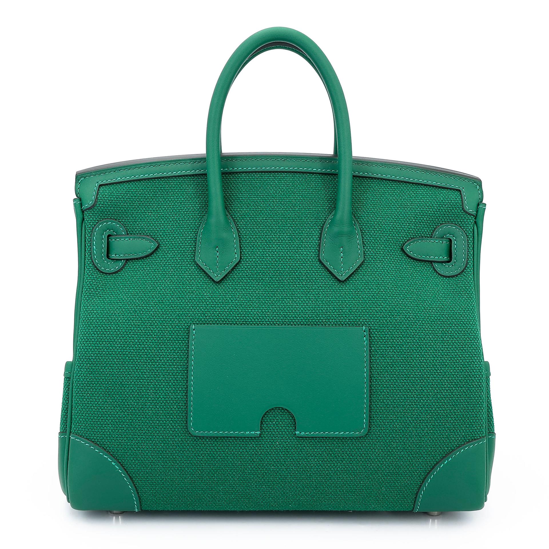 Brand New ( Rank N ) HERMÈS Limited Edition Birkin Cargo 25 Vert Moyen (65) Swift Canvas Palladium hardware K (2025) - 2