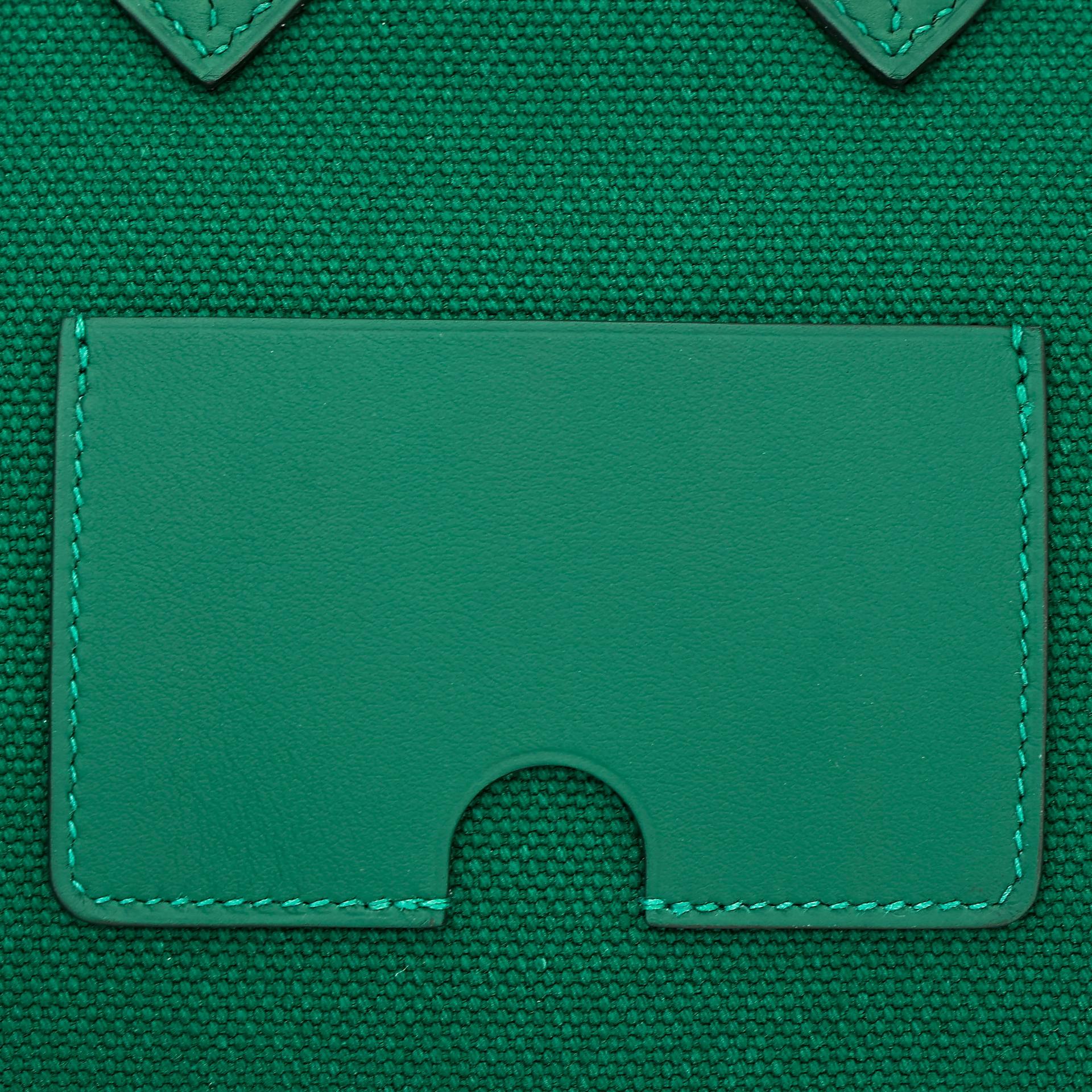 Brand New ( Rank N ) HERMÈS Limited Edition Birkin Cargo 25 Vert Moyen (65) Swift Canvas Palladium hardware K (2025) - 10