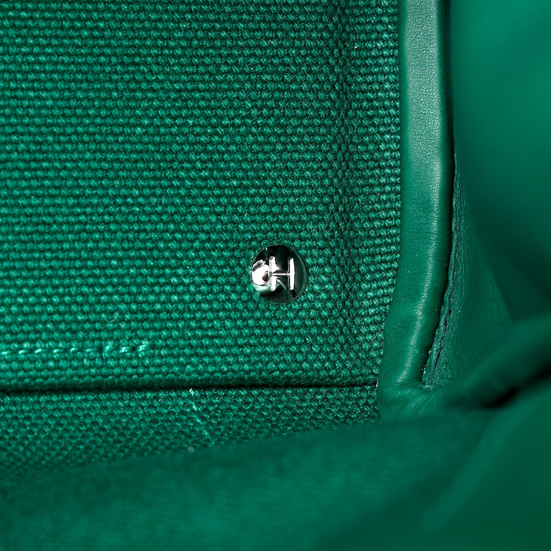 Brand New ( Rank N ) HERMÈS Limited Edition Birkin Cargo 25 Vert Moyen (65) Swift Canvas Palladium hardware K (2025) - 23