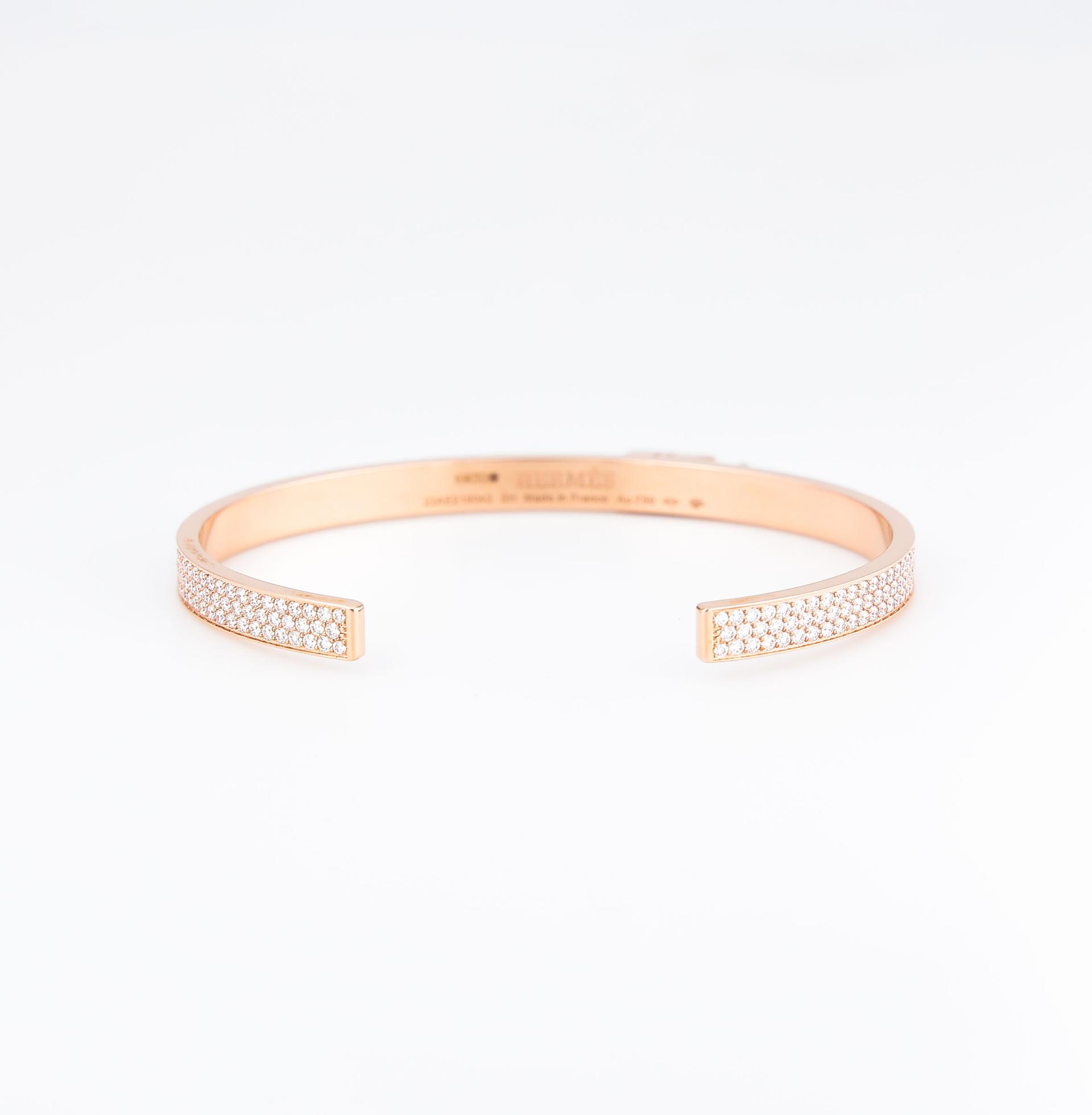 Brand New ( Rank N ) HERMÈS Kelly Clochette Bracelet PM Rose Gold Diamond 18K Rose Gold Rose Gold hardware - 3