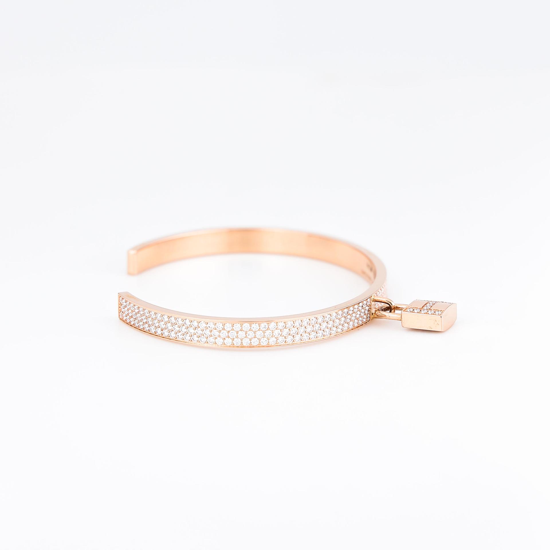 Brand New ( Rank N ) HERMÈS Kelly Clochette Bracelet PM Rose Gold Diamond 18K Rose Gold Rose Gold hardware - 5