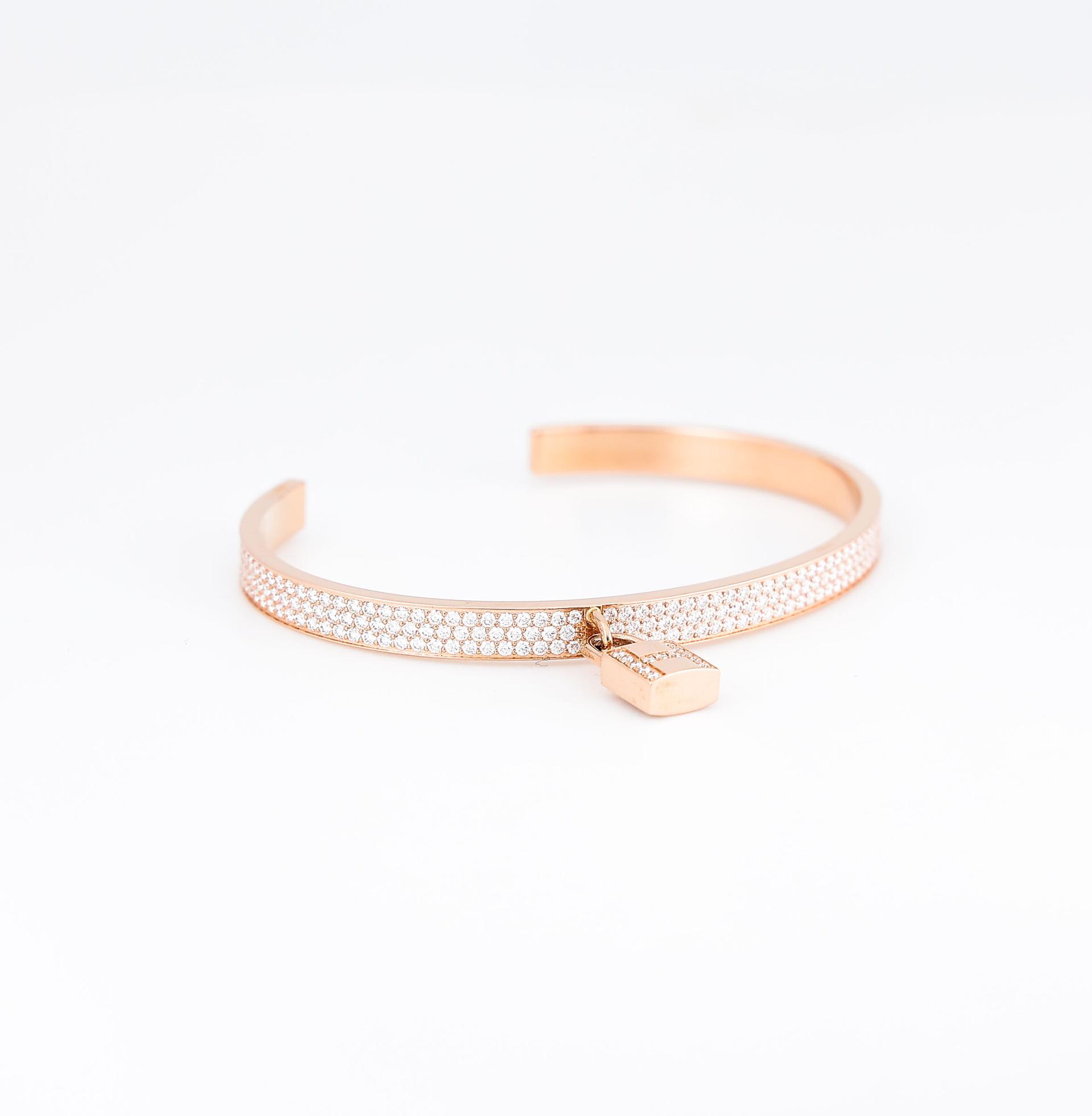 Brand New ( Rank N ) HERMÈS Kelly Clochette Bracelet PM Rose Gold Diamond 18K Rose Gold Rose Gold hardware - 6