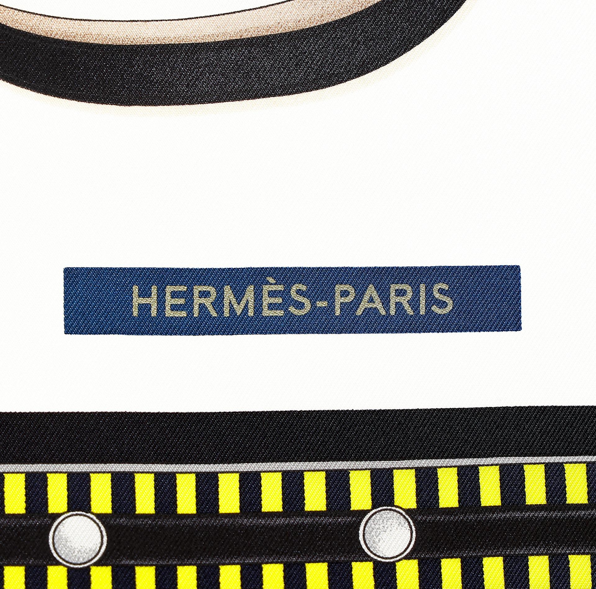 ランク N 新品 HERMÈS エルメス カレ90 レトル エスケトル ベージュ ブラック シルク - 2