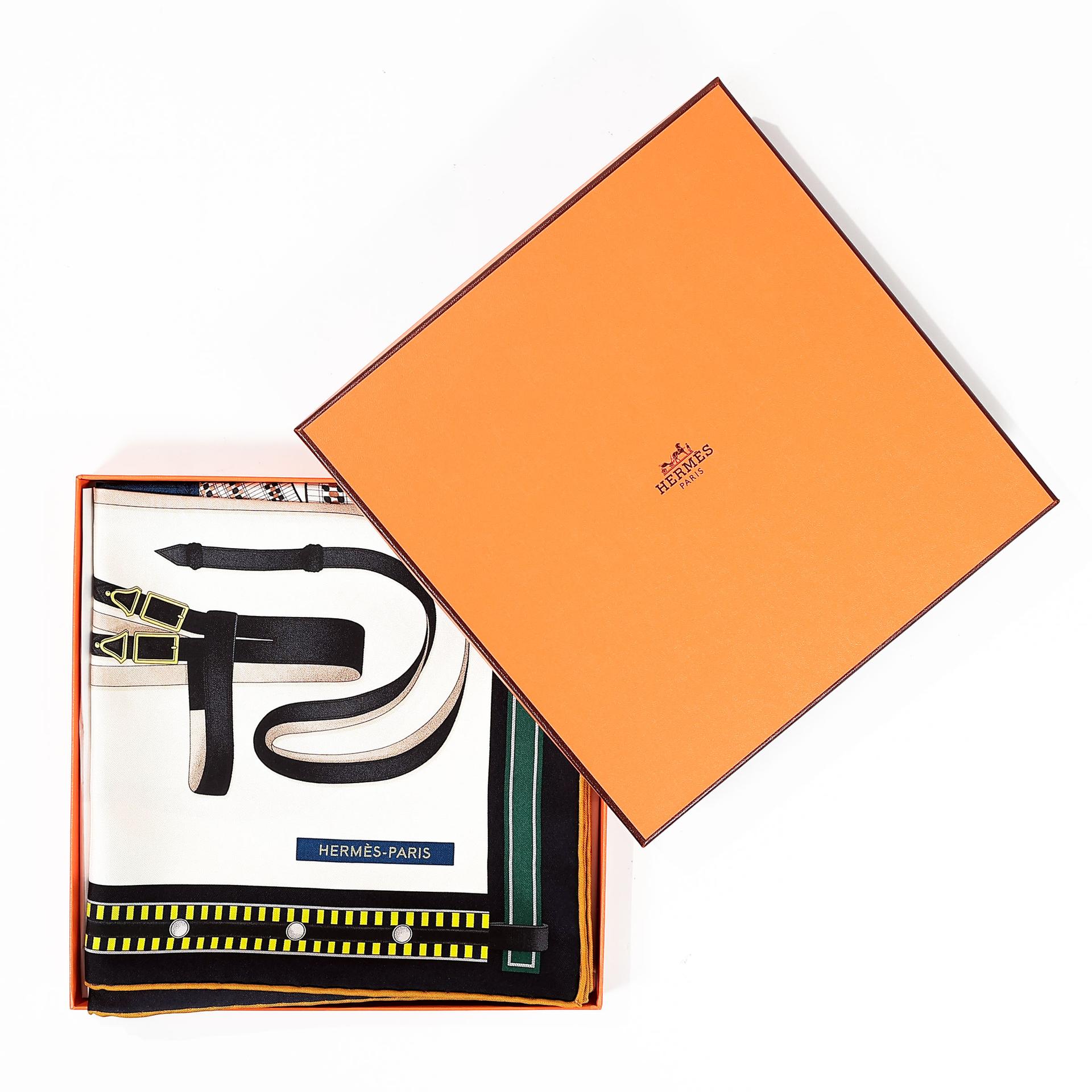 ランク N 新品 HERMÈS エルメス カレ90 レトル エスケトル ベージュ ブラック シルク - 6