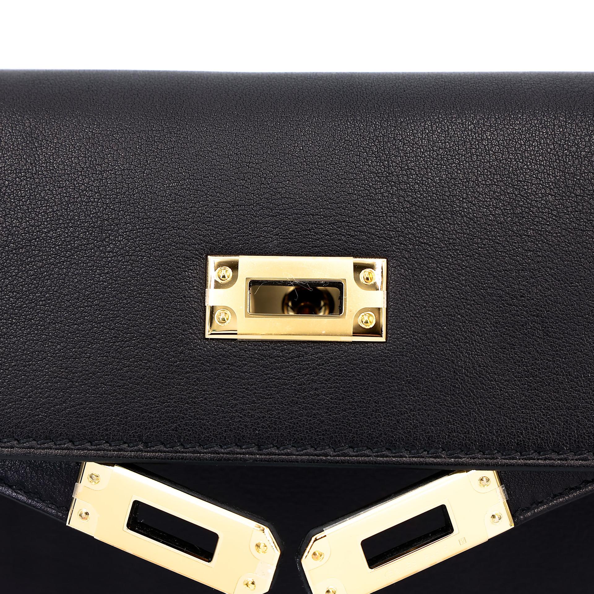Brand New ( Rank N )  HERMÈS  Kelly Danse Black (89) Volupto calfskin Gold hardware K (2025) - 10