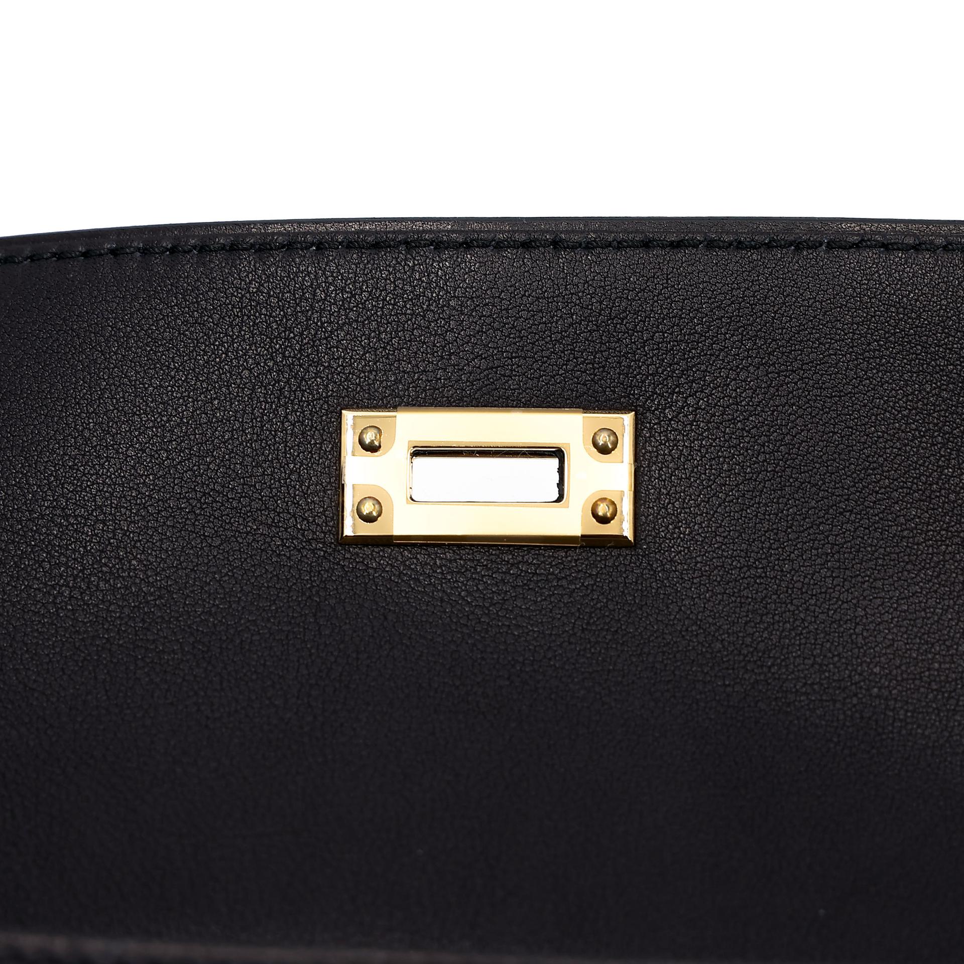 Brand New ( Rank N )  HERMÈS  Kelly Danse Black (89) Volupto calfskin Gold hardware K (2025) - 12