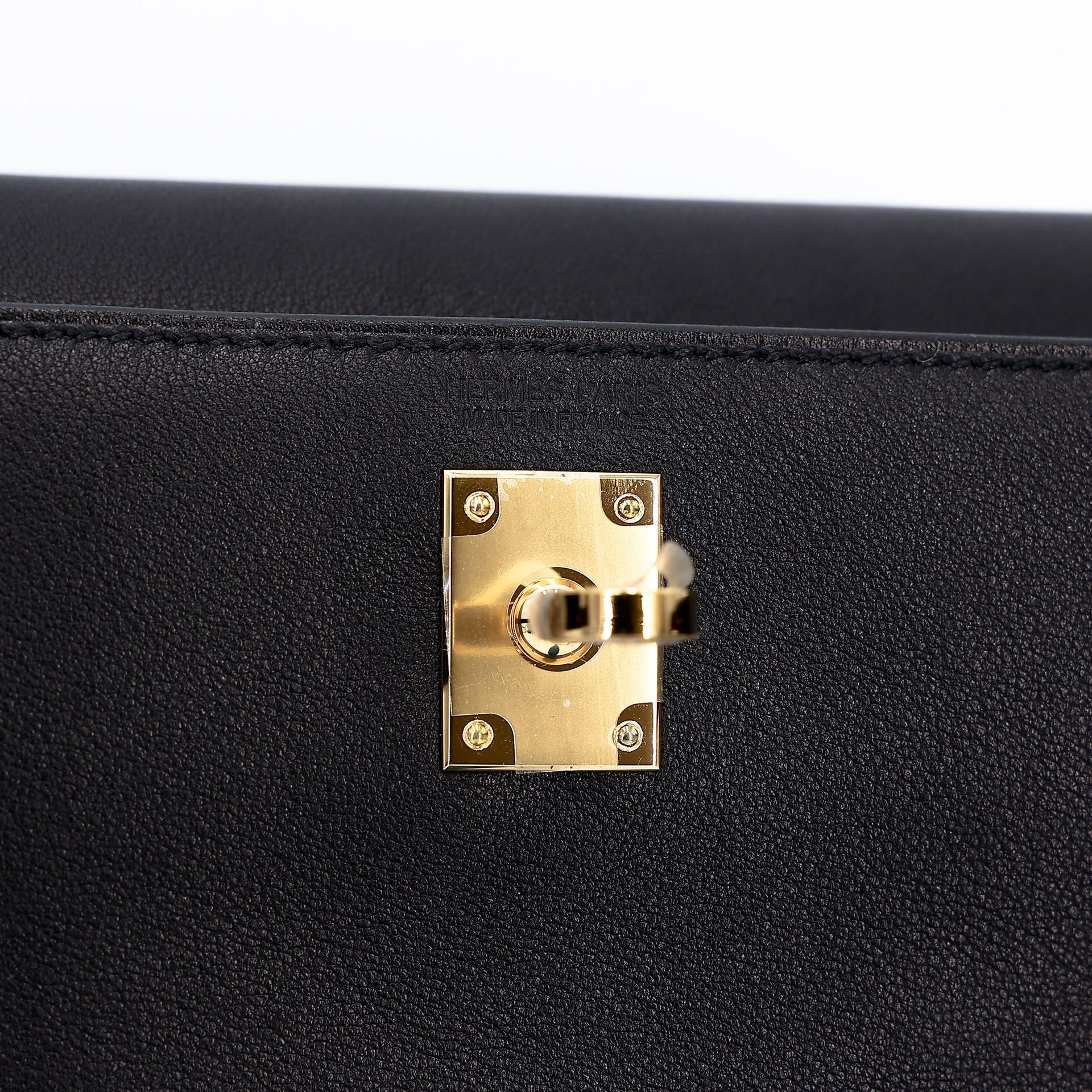 Brand New ( Rank N )  HERMÈS  Kelly Danse Black (89) Volupto calfskin Gold hardware K (2025) - 14