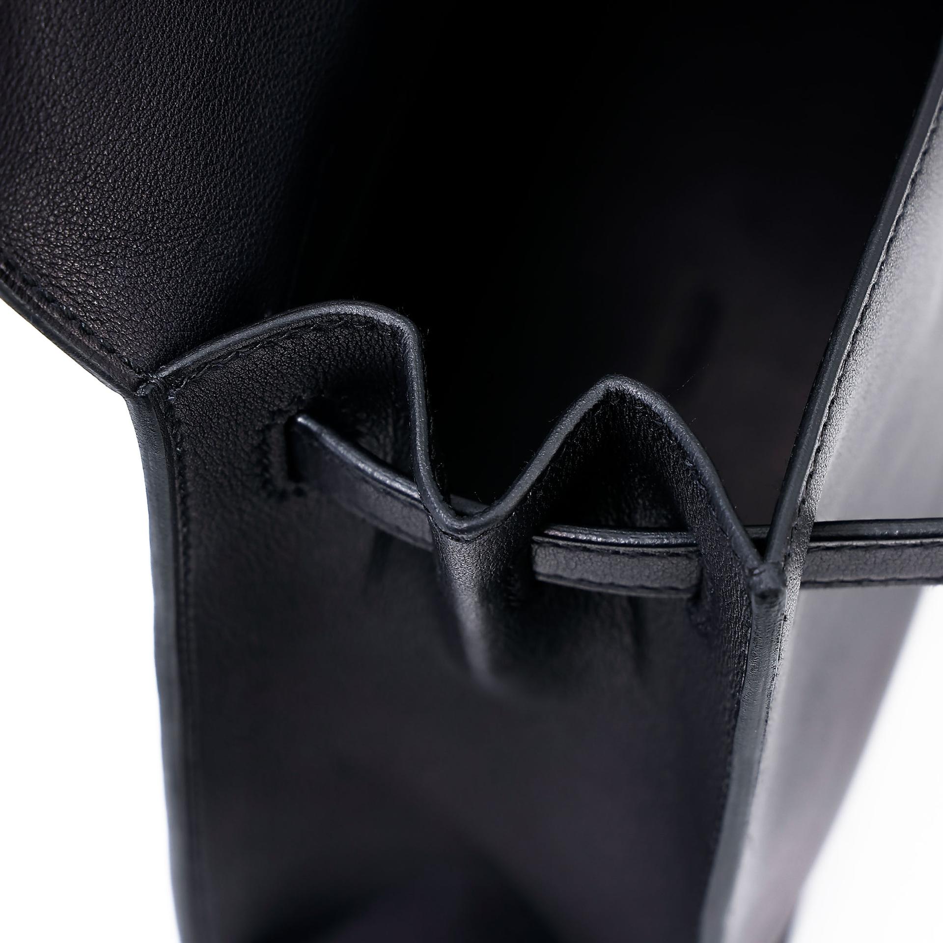 Brand New ( Rank N )  HERMÈS  Kelly Danse Black (89) Volupto calfskin Gold hardware K (2025) - 17