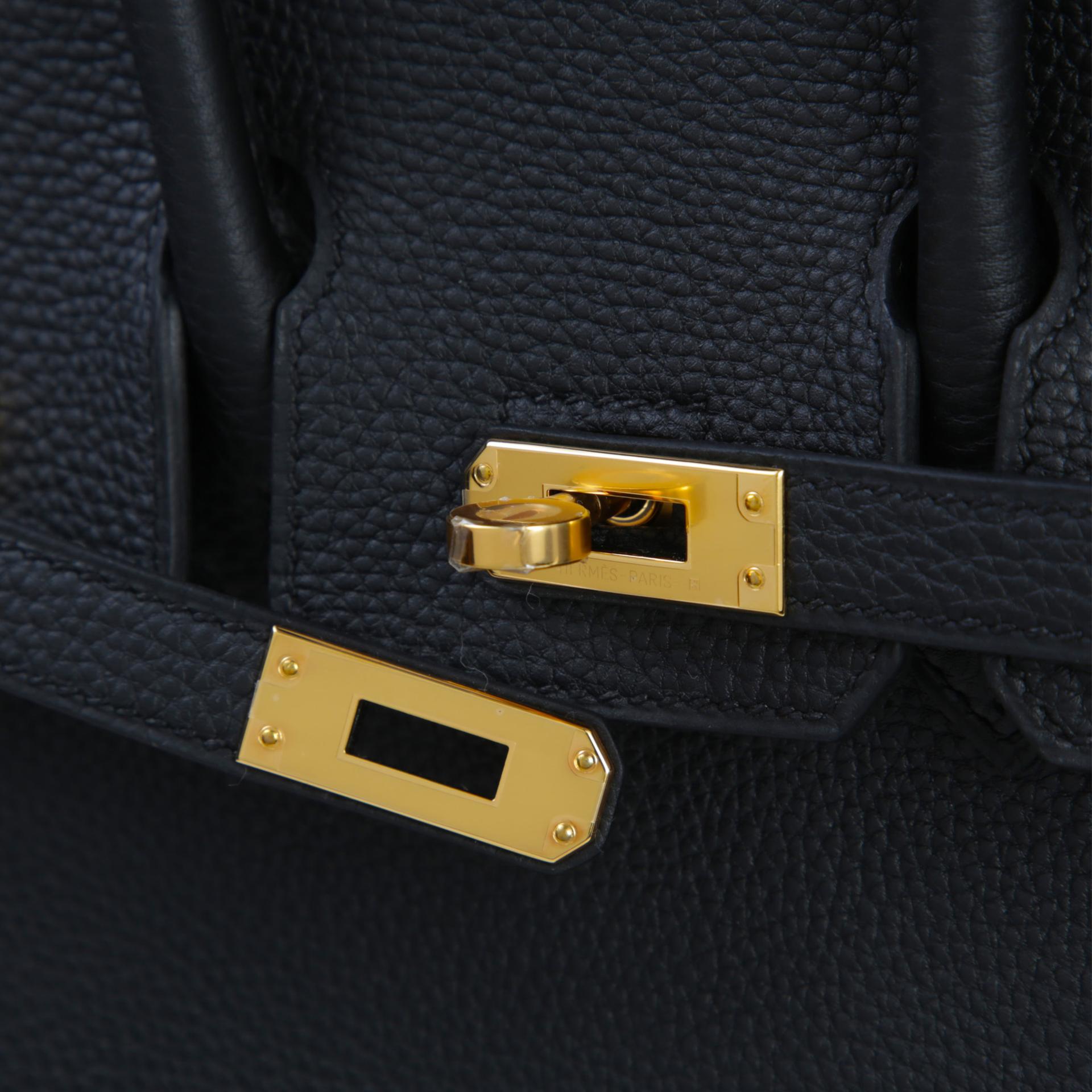 Brand New ( Rank N )  HERMÈS  Birkin 25 Black (89) Togo Gold hardware K (2025) - 8