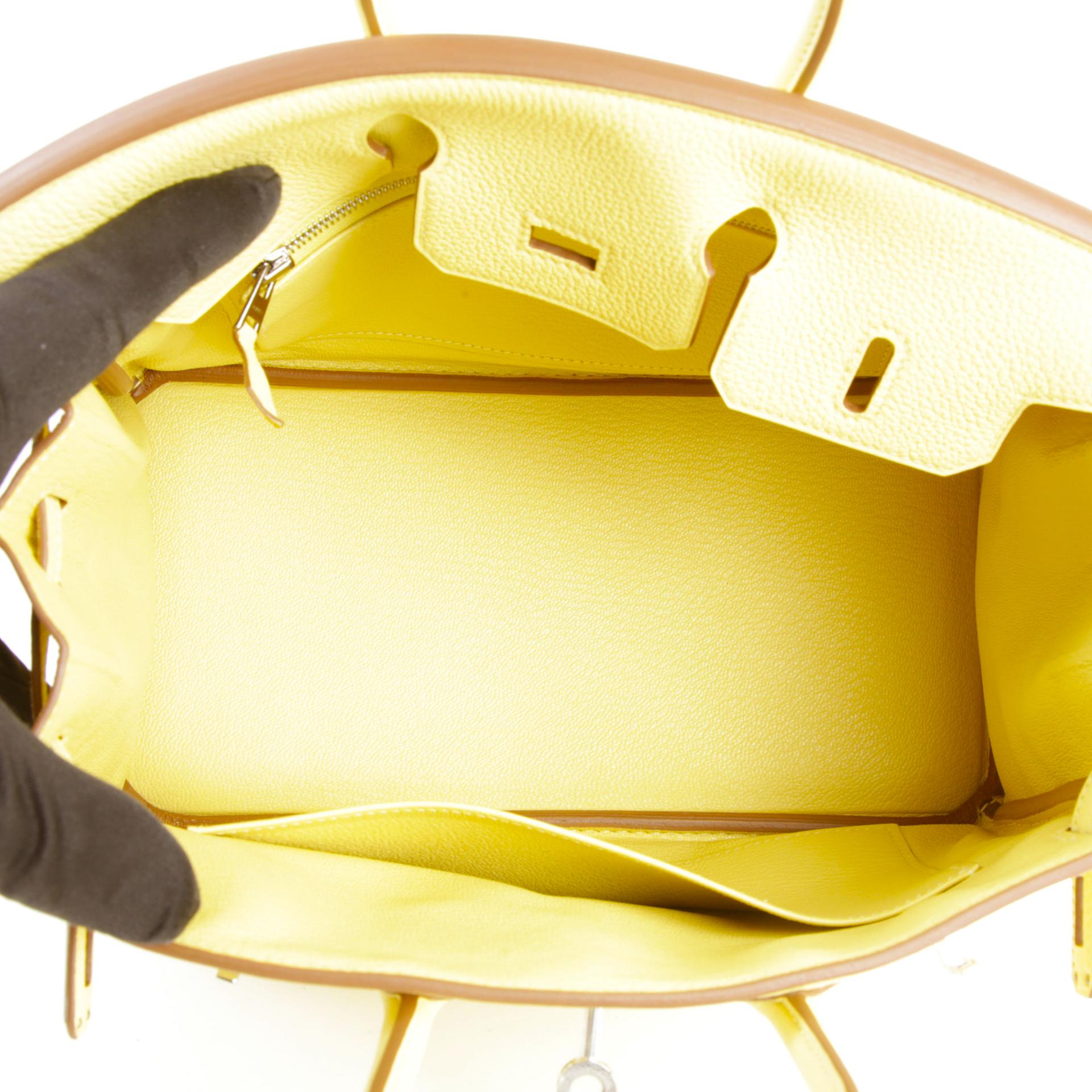 Brand New ( Rank N )  HERMÈS  Birkin 25 Jaune Poussin (1Z) Togo Palladium hardware W (2024) - 10