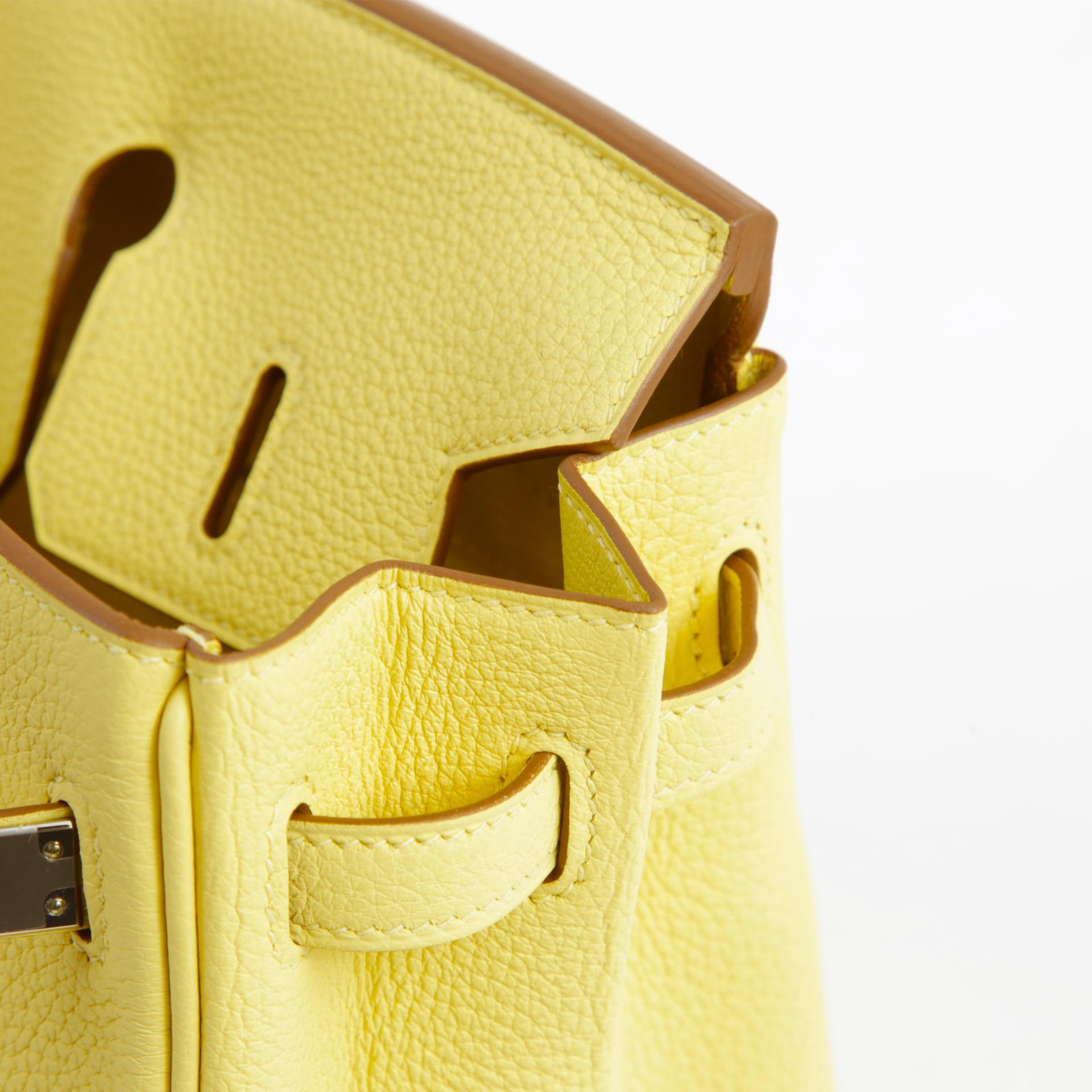 Brand New ( Rank N )  HERMÈS  Birkin 25 Jaune Poussin (1Z) Togo Palladium hardware W (2024) - 11