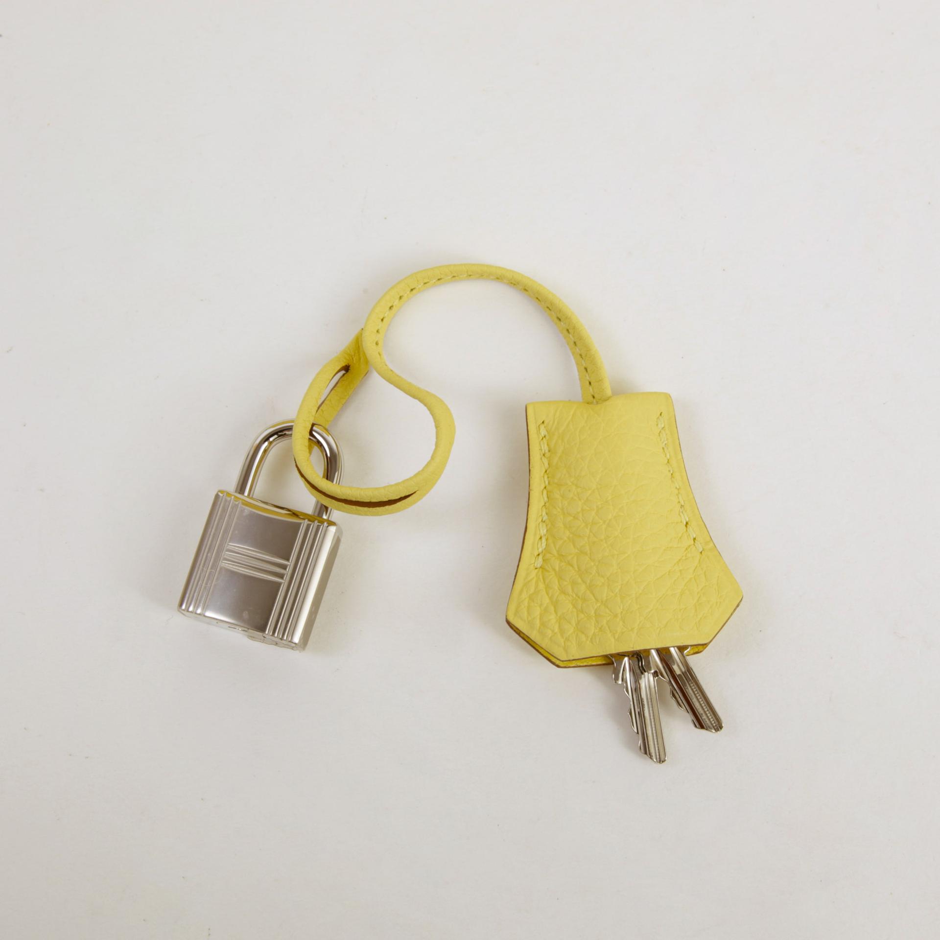 Brand New ( Rank N )  HERMÈS  Birkin 25 Jaune Poussin (1Z) Togo Palladium hardware W (2024) - 14