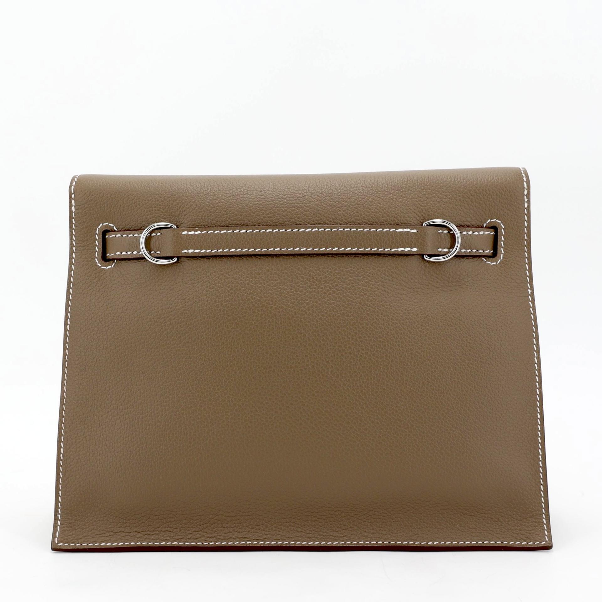 Brand New ( Rank N ) HERMÈS Kelly Danse Etoupe (18) Evercolor Palladium hardware K (2025) - 2