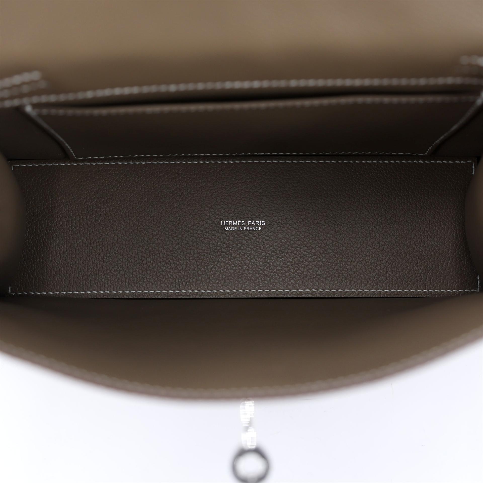 Brand New ( Rank N ) HERMÈS Kelly Danse Etoupe (18) Evercolor Palladium hardware K (2025) - 10