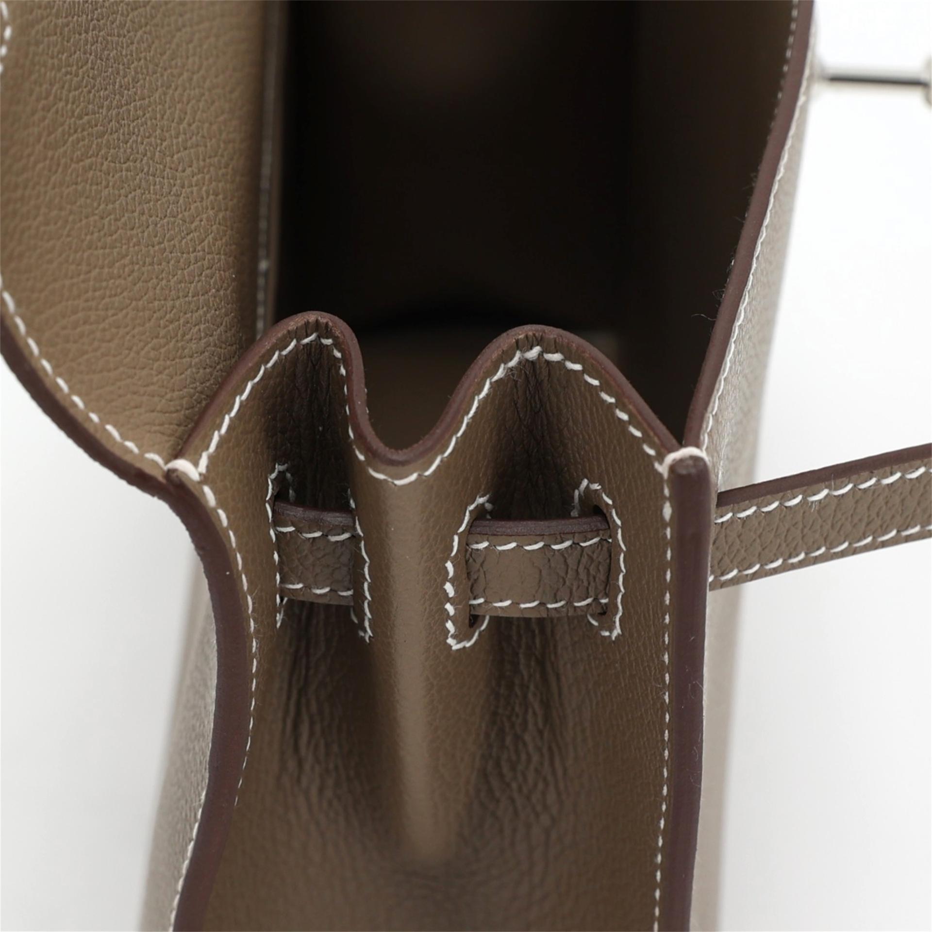 Brand New ( Rank N ) HERMÈS Kelly Danse Etoupe (18) Evercolor Palladium hardware K (2025) - 11