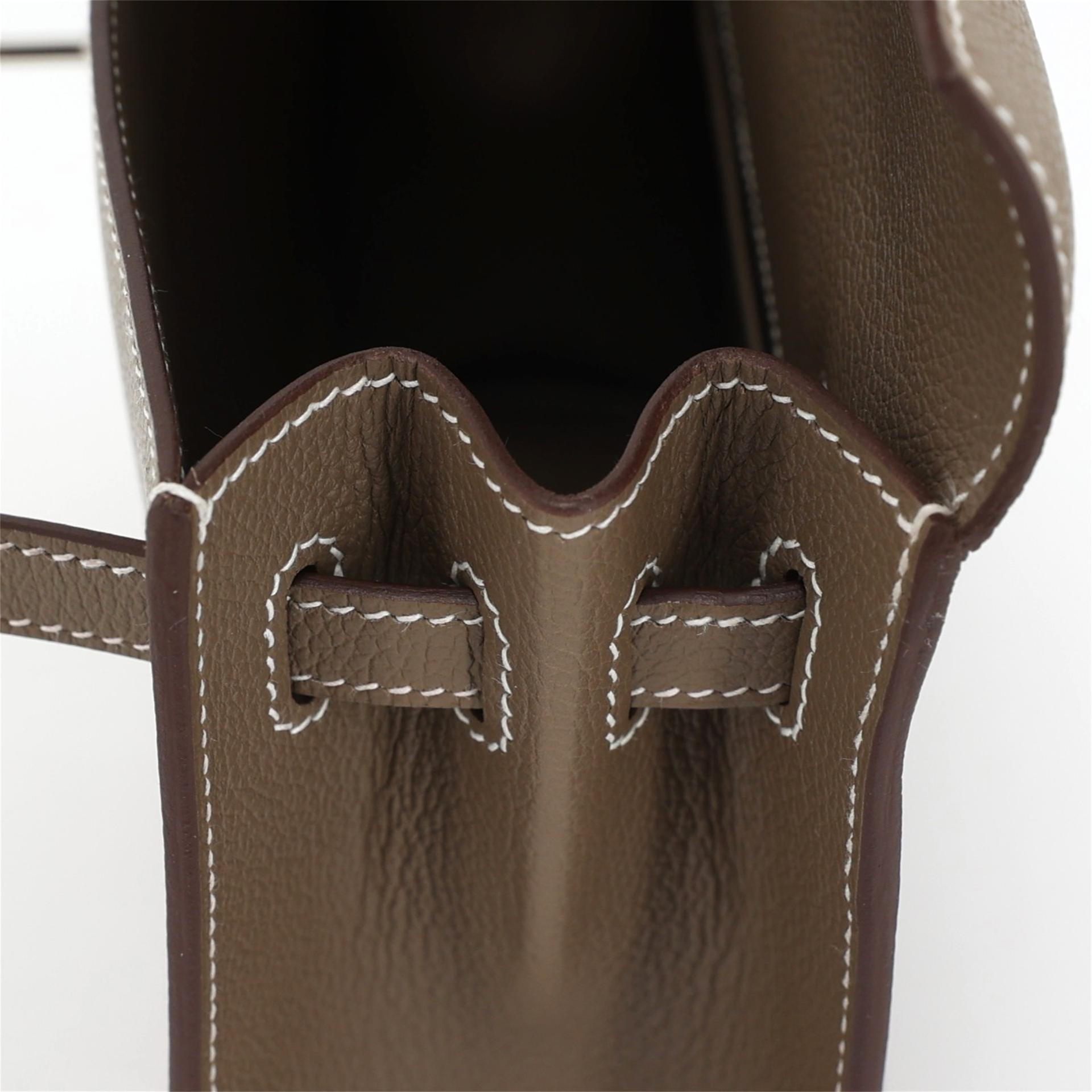 Brand New ( Rank N ) HERMÈS Kelly Danse Etoupe (18) Evercolor Palladium hardware K (2025) - 12