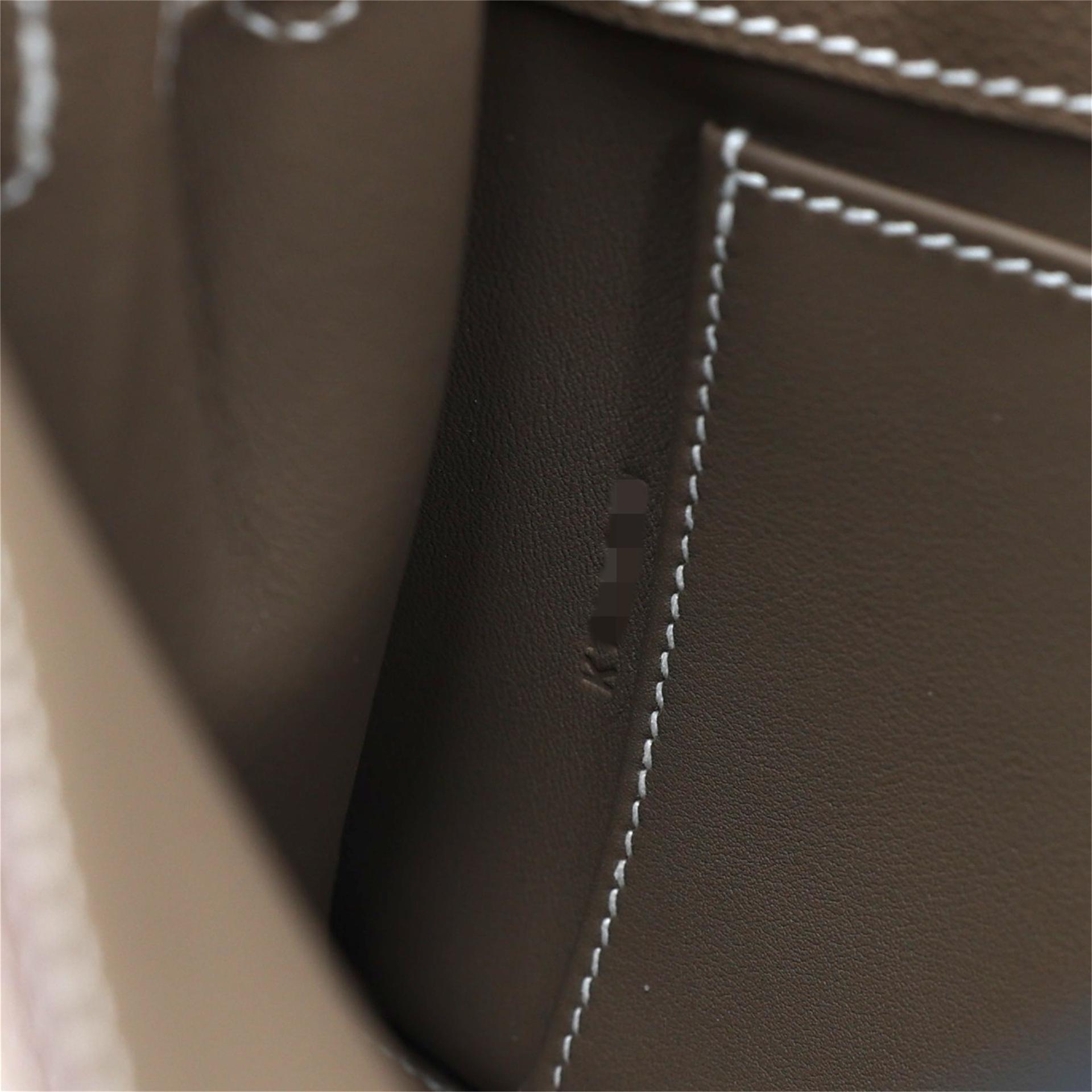 Brand New ( Rank N ) HERMÈS Kelly Danse Etoupe (18) Evercolor Palladium hardware K (2025) - 13