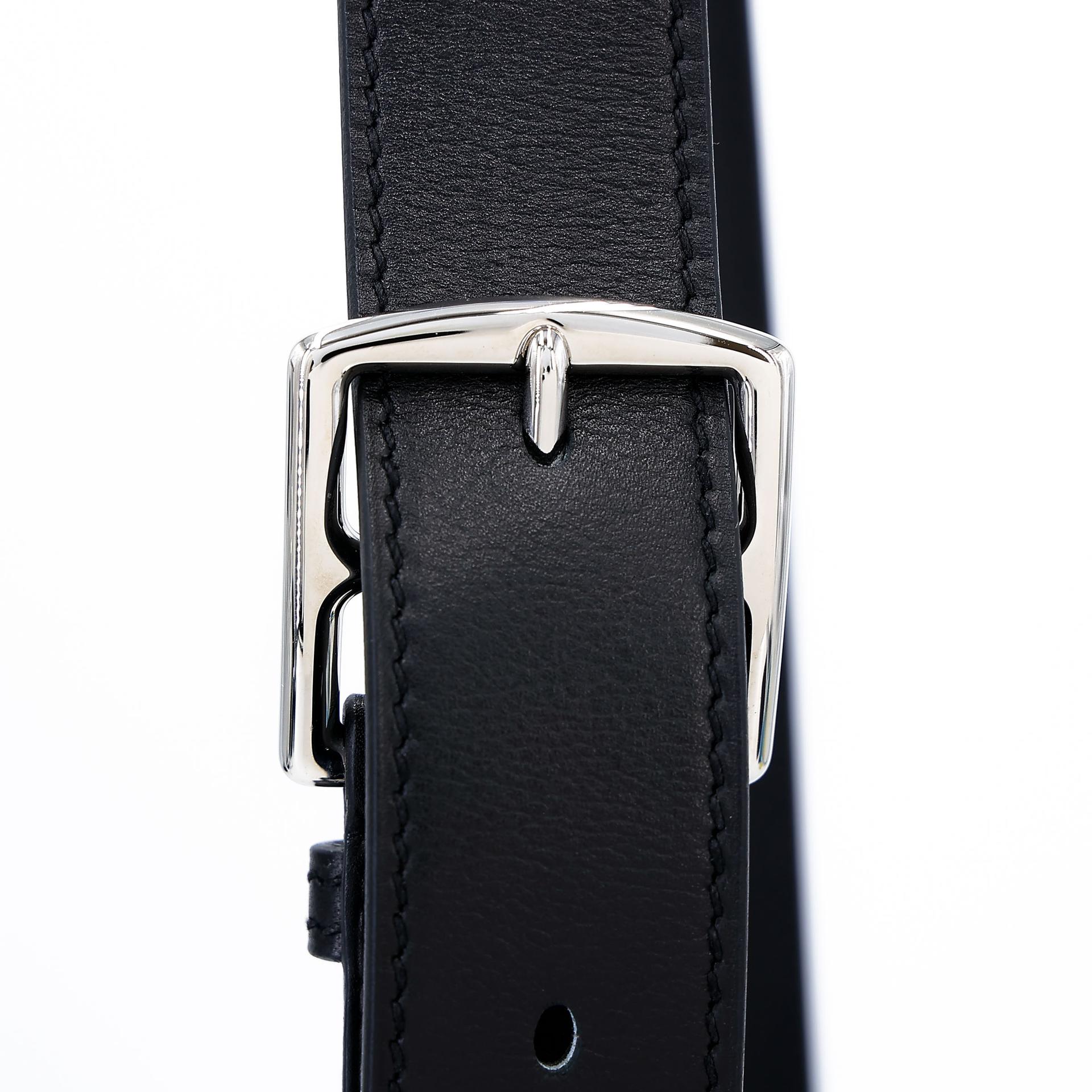 A美品  HERMÈS 爱马仕  Kelly Messenger PM 89 黑色 Noir Evergrain皮 银扣 K刻 2025年 - 6