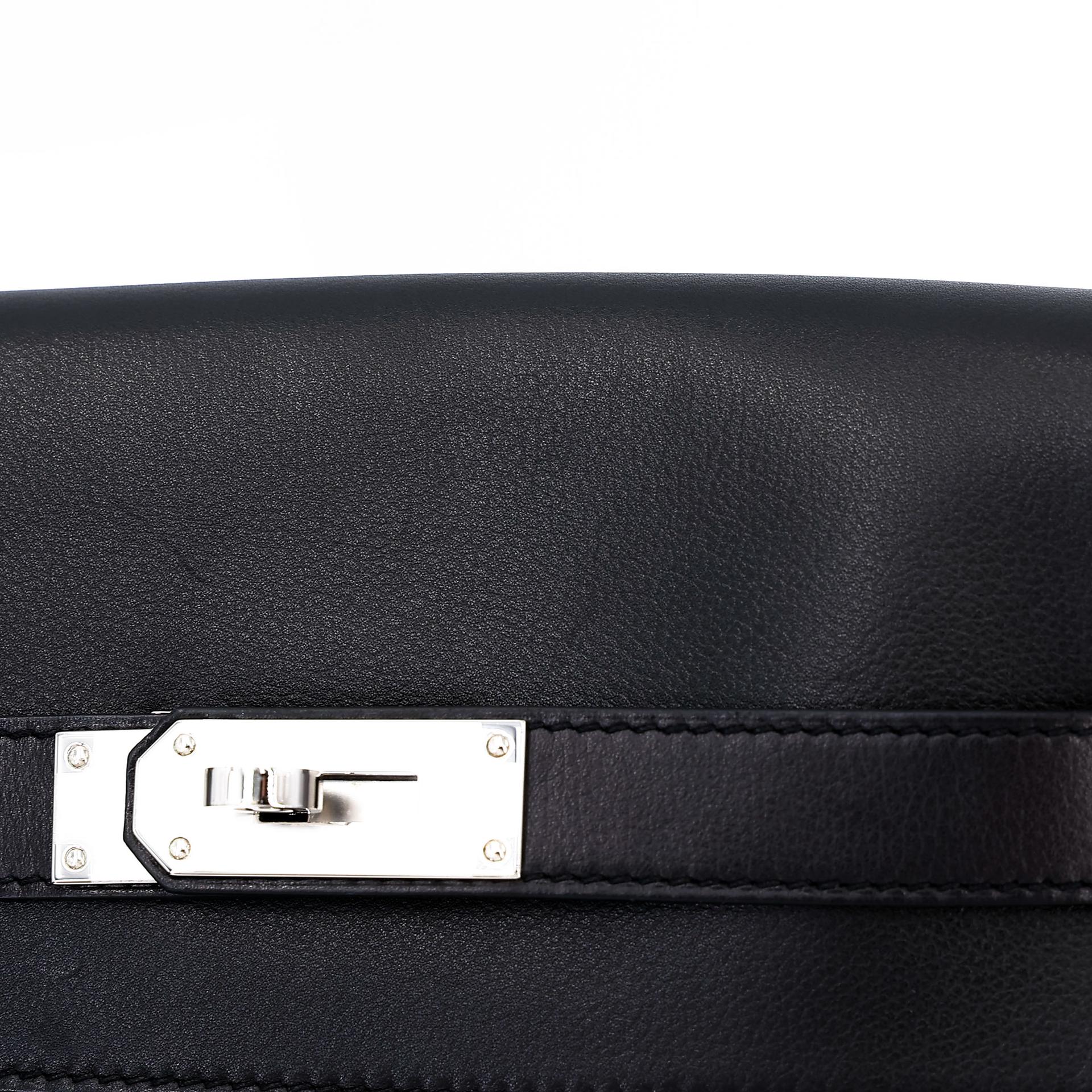 A美品  HERMÈS 爱马仕  Kelly Messenger PM 89 黑色 Noir Evergrain皮 银扣 K刻 2025年 - 22