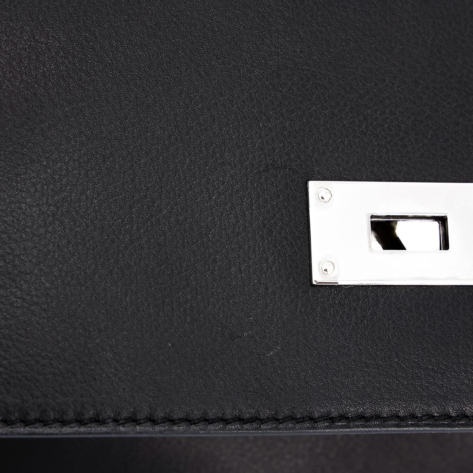 A美品  HERMÈS 爱马仕  Kelly Messenger PM 89 黑色 Noir Evergrain皮 银扣 K刻 2025年 - 26