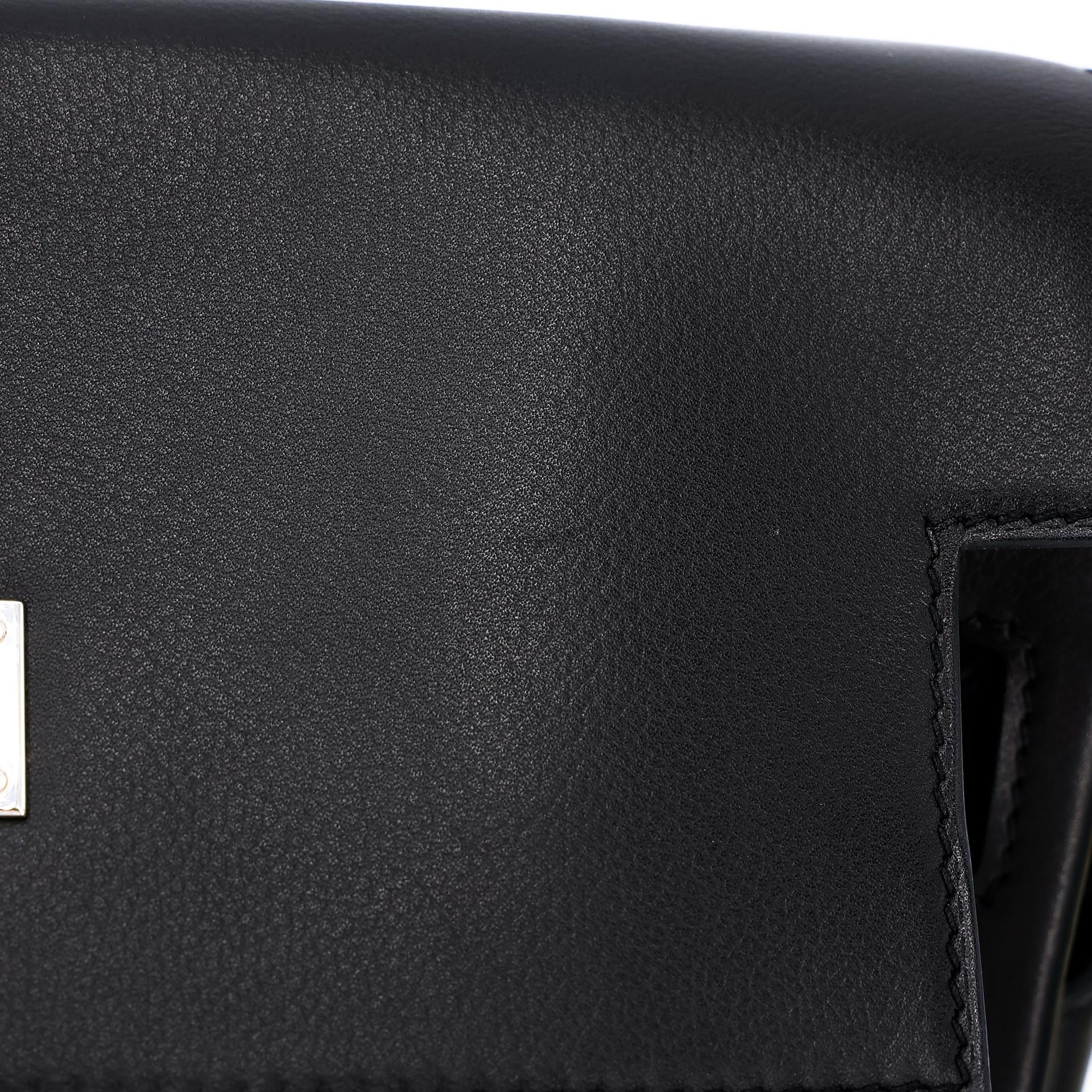 A美品  HERMÈS 爱马仕  Kelly Messenger PM 89 黑色 Noir Evergrain皮 银扣 K刻 2025年 - 27