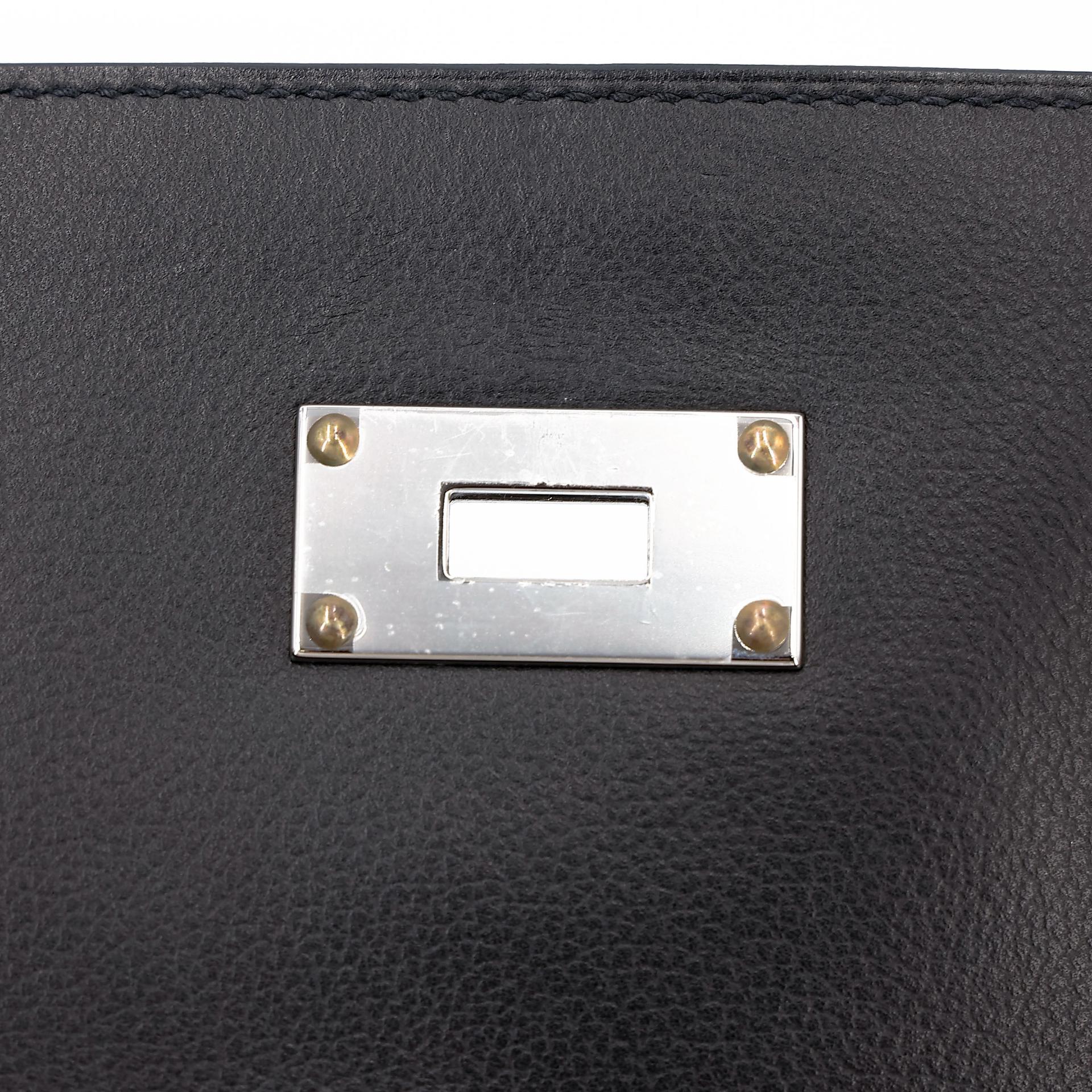 A美品  HERMÈS 爱马仕  Kelly Messenger PM 89 黑色 Noir Evergrain皮 银扣 K刻 2025年 - 30