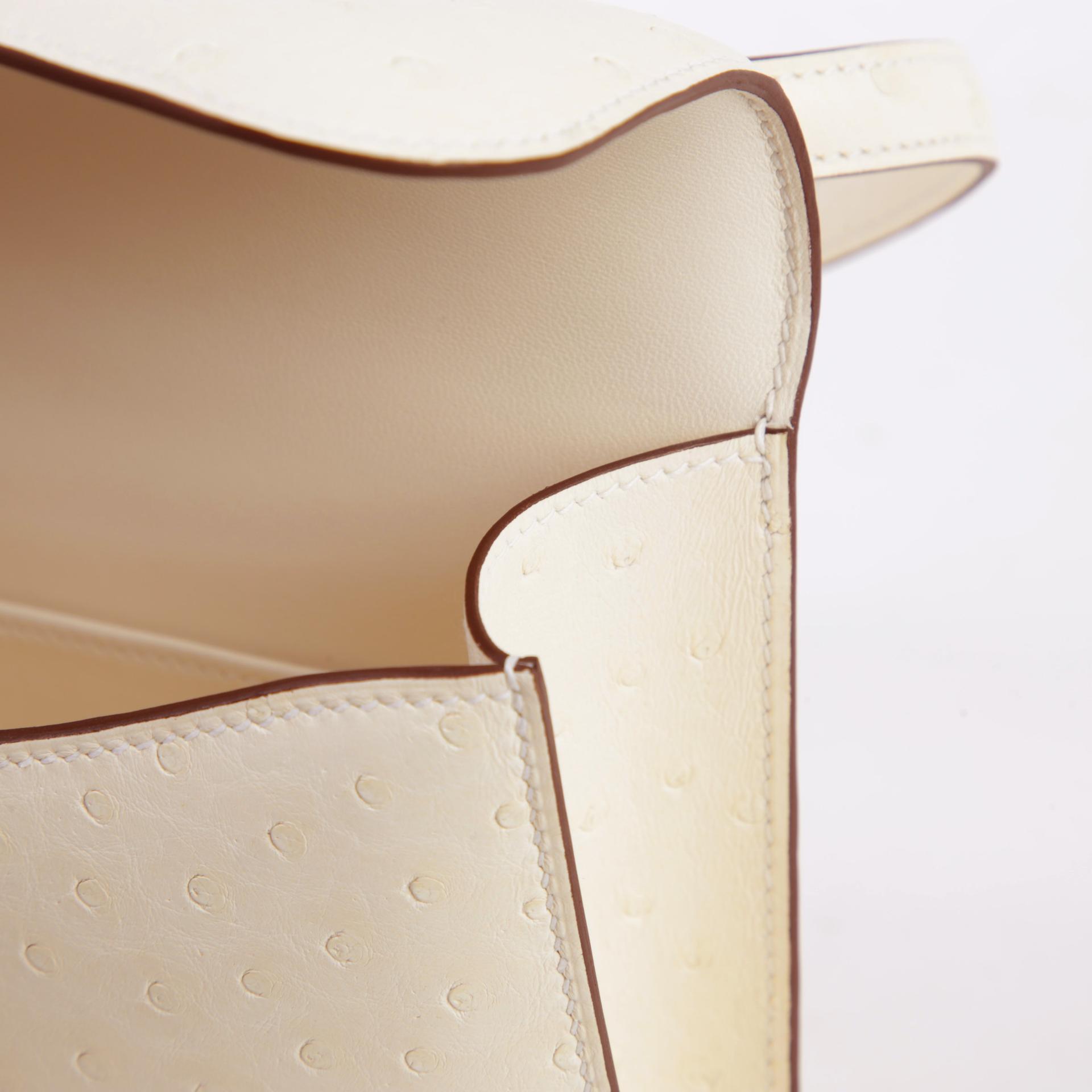 Unused ( Rank NS ) HERMÈS Constance Elan 2024 Nata (I2) Ostrich Palladium hardware K (2025) - 12