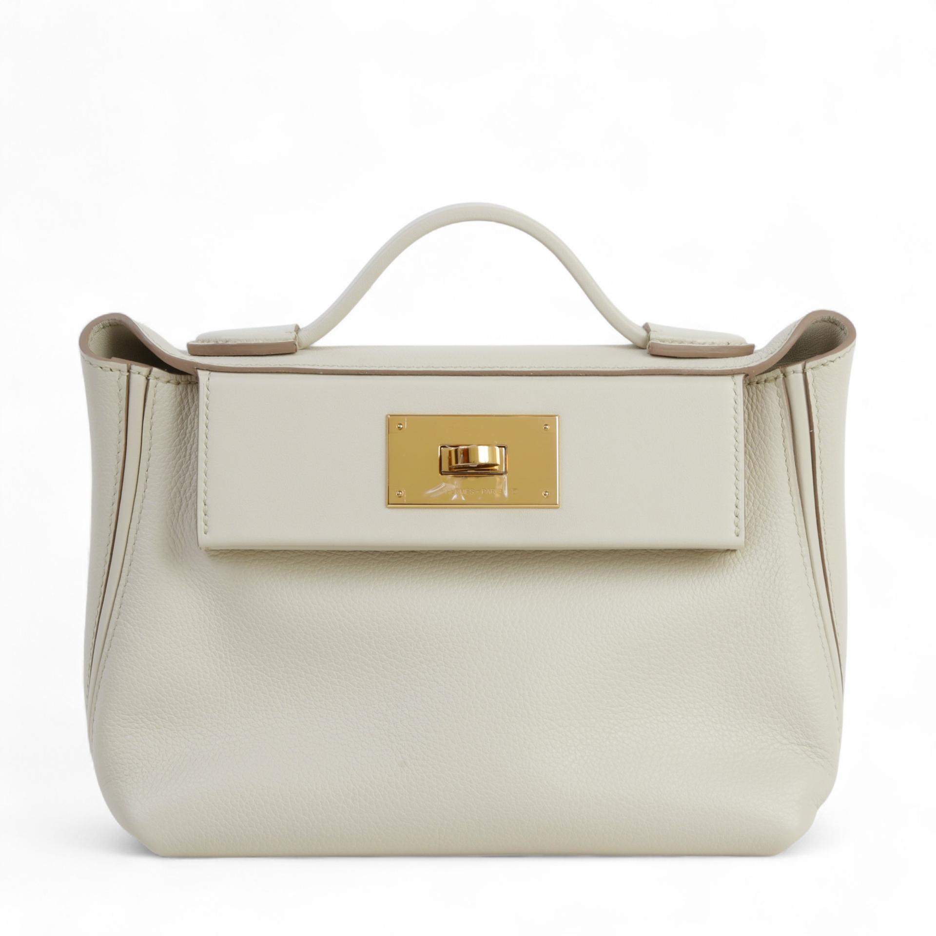 Brand New ( Rank N )  HERMÈS  24/24 - 21 mini Beton (8L) Evercolor Swift Gold hardware W (2024) - 1