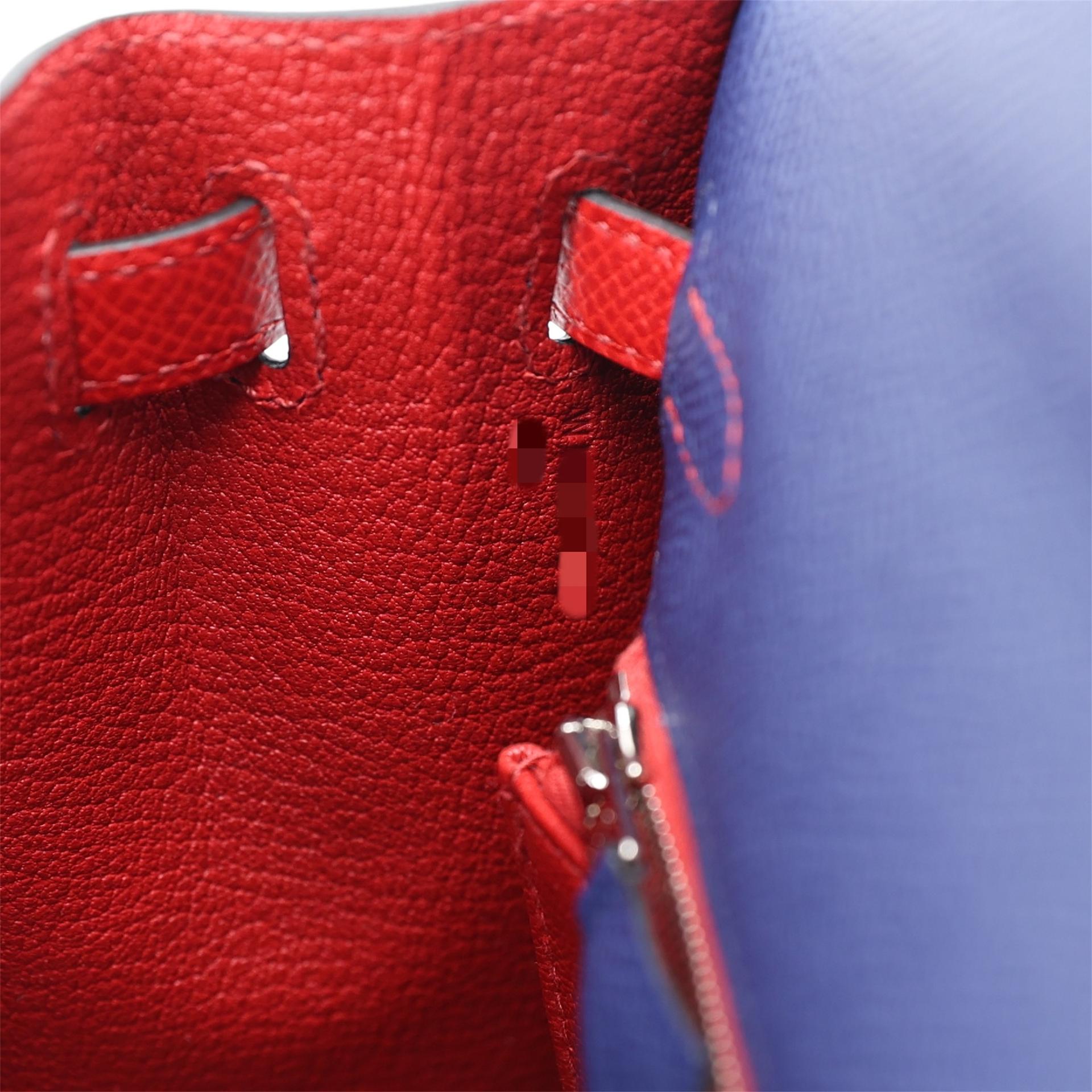 Brand New ( Rank N ) HERMÈS Kelly 25 Sellier Rouge Sellier (0G) Rouge Piment (5X) Bleu Saphir (73) Epsom Palladium hardware W (2024) - 15