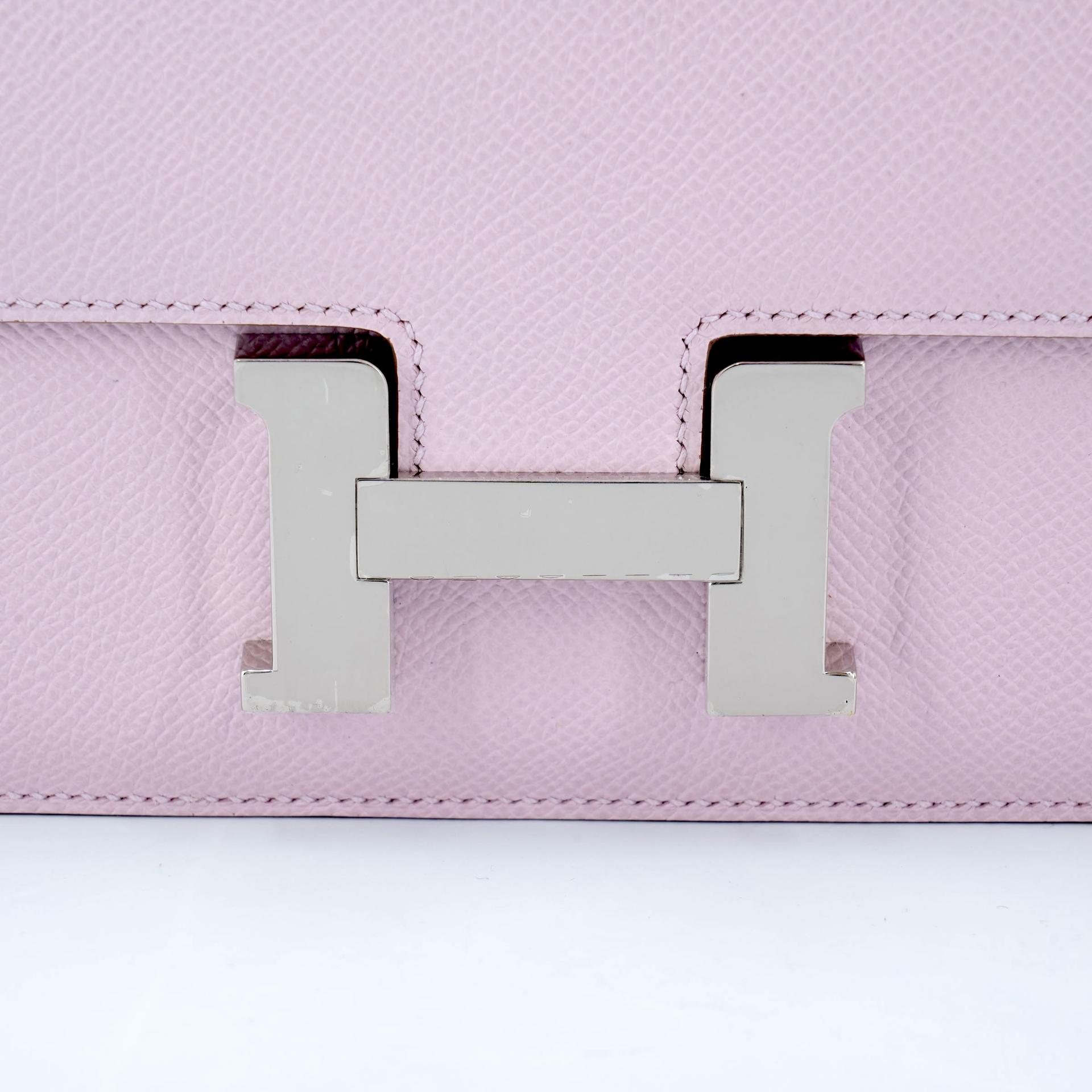 Brand New ( Rank N )  HERMÈS  Constance Elan 2024 Mauve Pale (09) Epsom Palladium hardware W (2024) - 6
