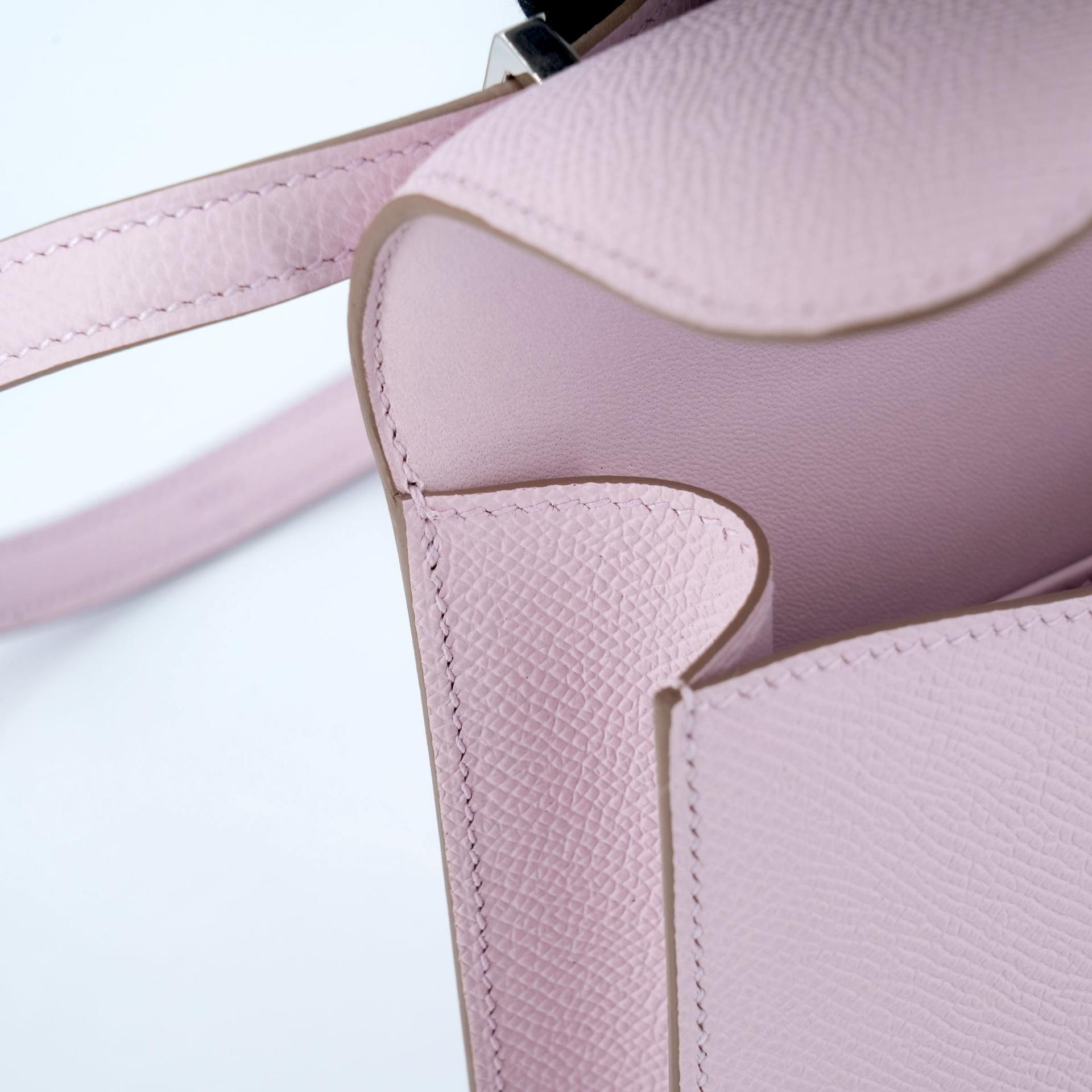 Brand New ( Rank N )  HERMÈS  Constance Elan 2024 Mauve Pale (09) Epsom Palladium hardware W (2024) - 12