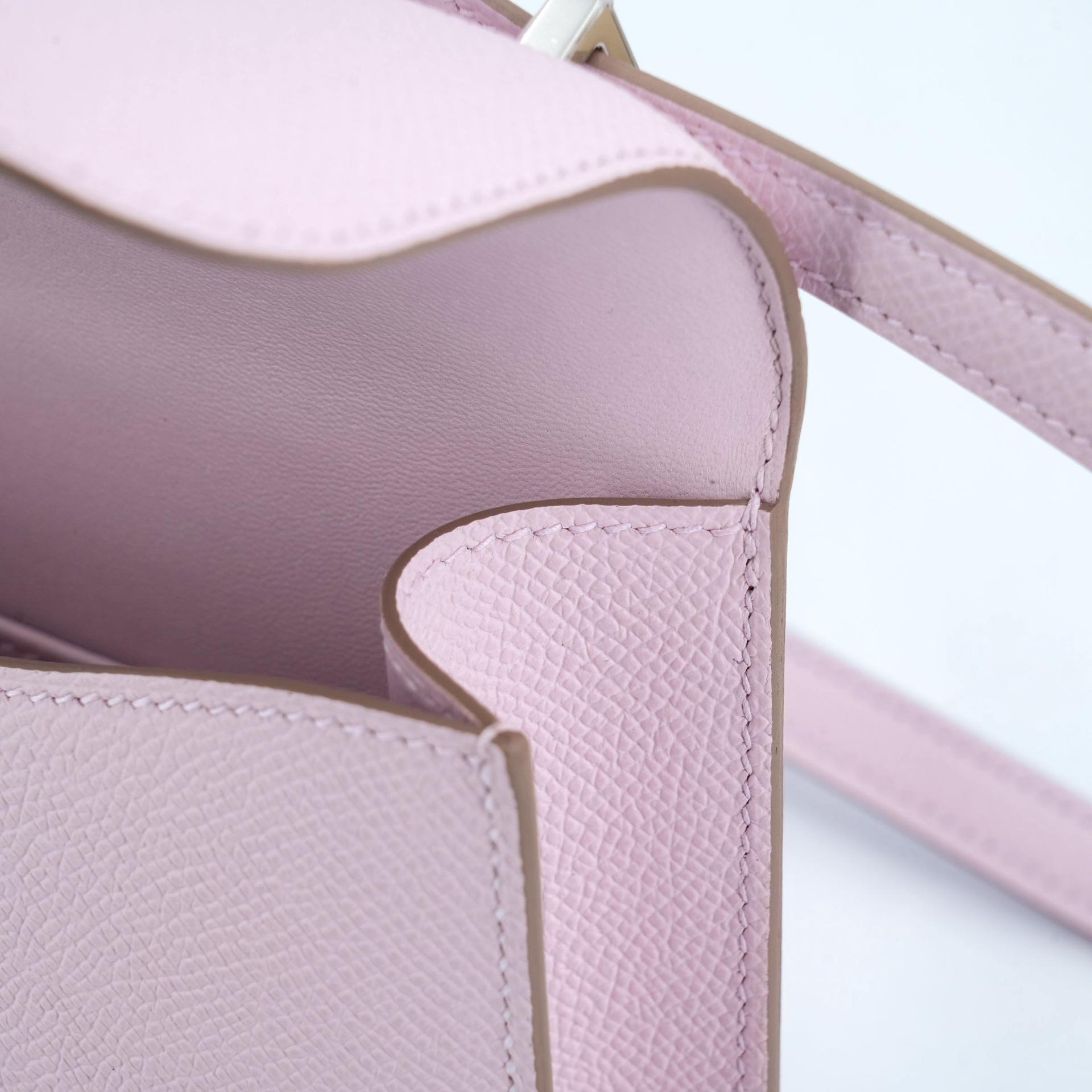 Brand New ( Rank N )  HERMÈS  Constance Elan 2024 Mauve Pale (09) Epsom Palladium hardware W (2024) - 13