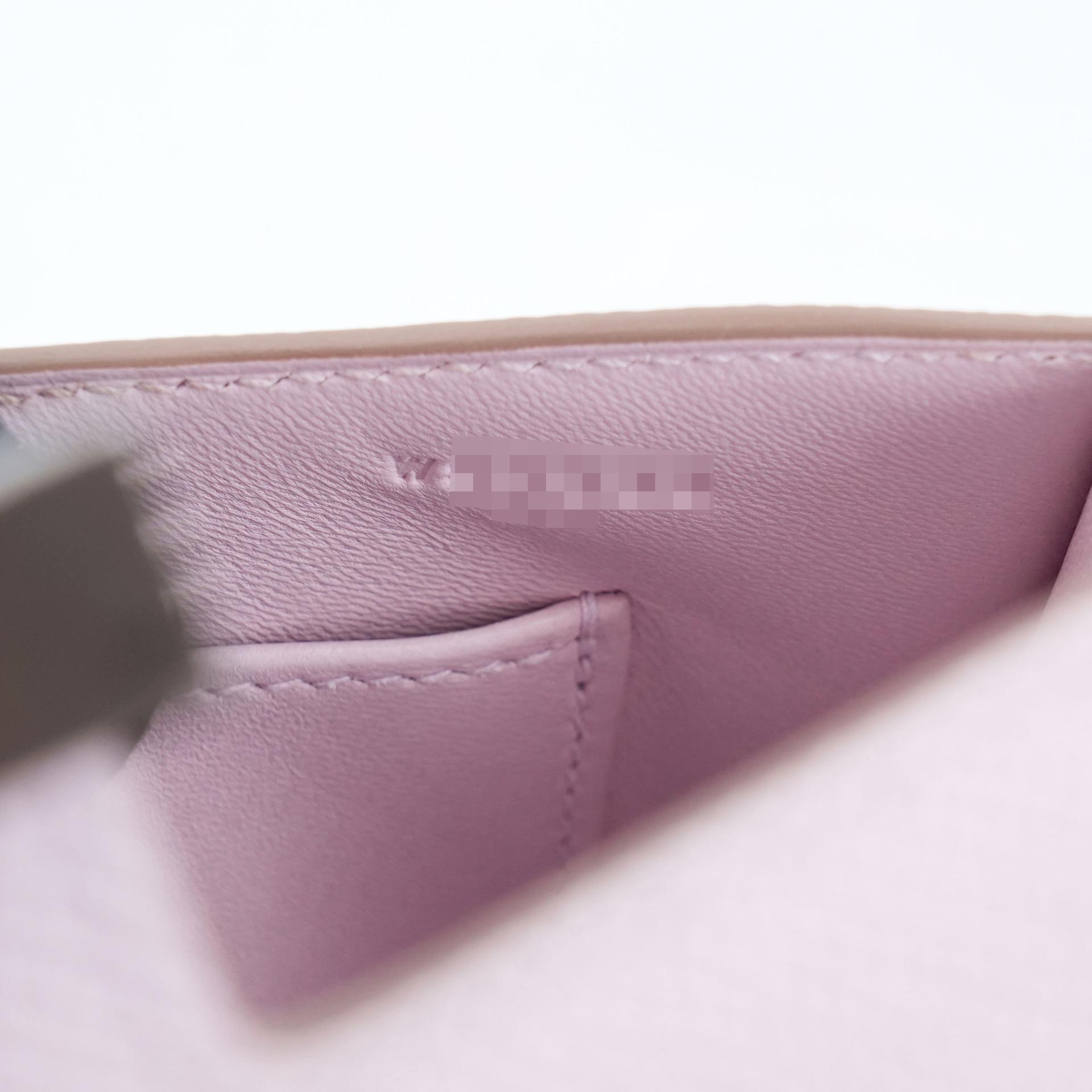 Brand New ( Rank N )  HERMÈS  Constance Elan 2024 Mauve Pale (09) Epsom Palladium hardware W (2024) - 15