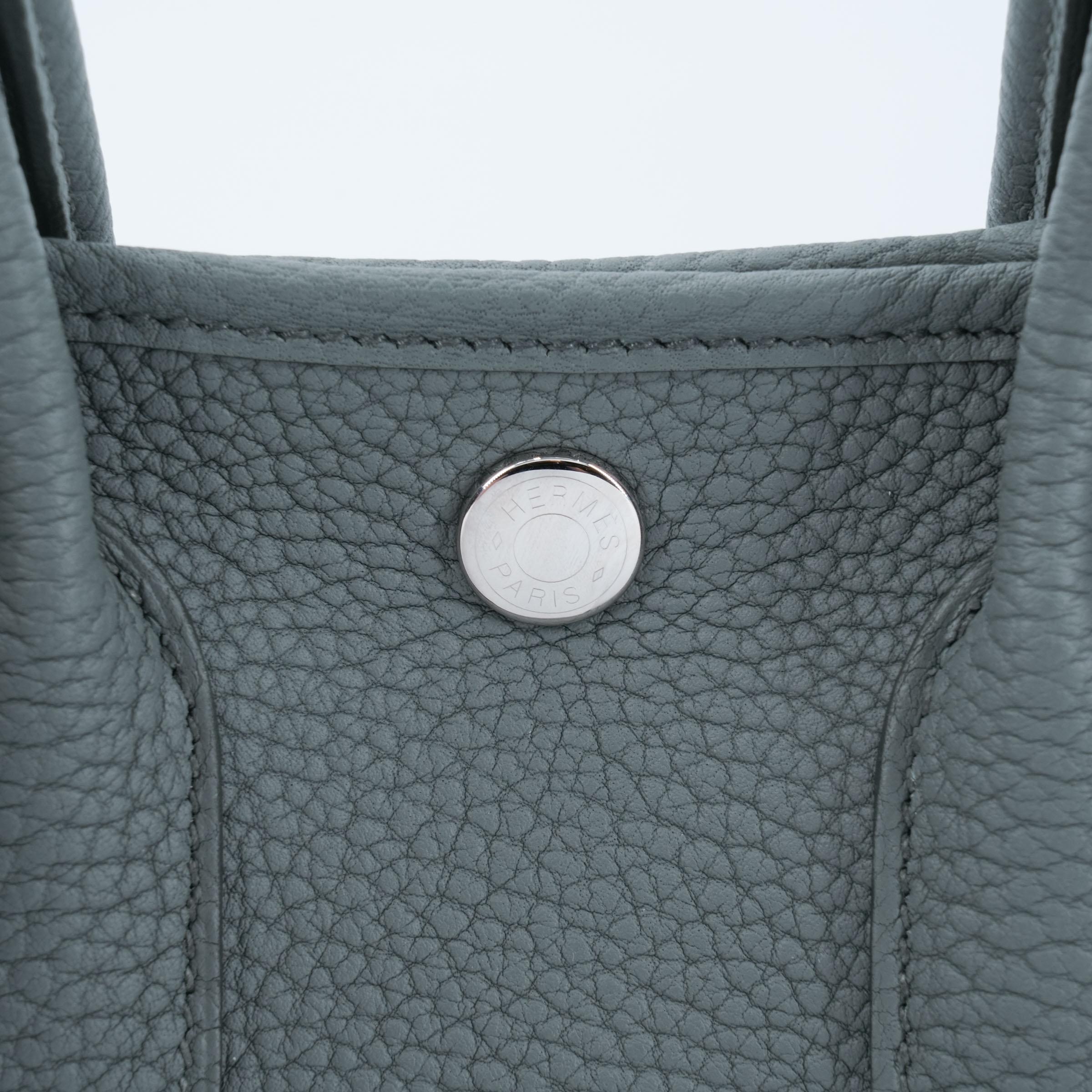 Brand New ( Rank N ) HERMÈS Neo Garden Party 23 Vert Amande (63) Negonda Palladium hardware K (2025) - 8