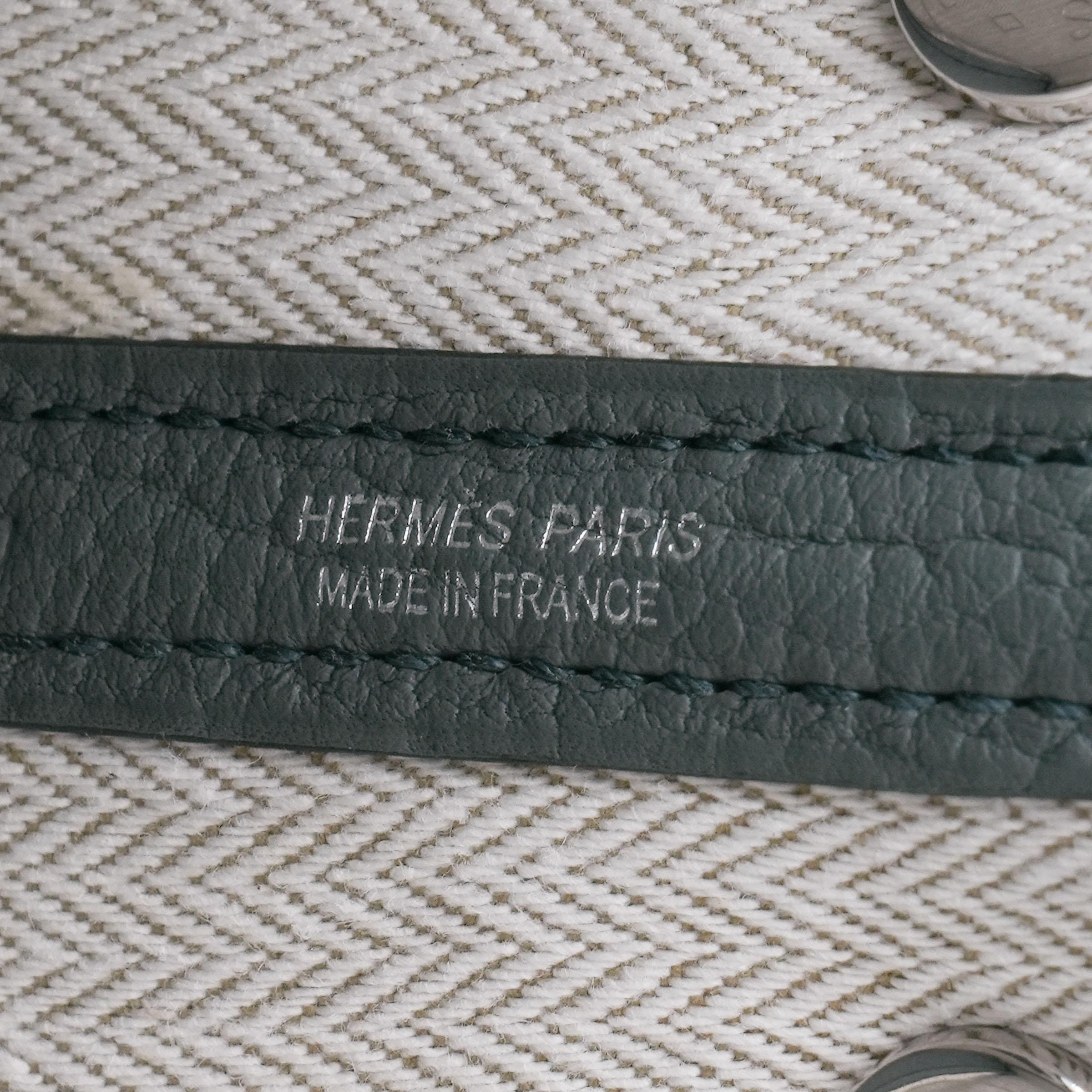 Brand New ( Rank N ) HERMÈS Neo Garden Party 23 Vert Amande (63) Negonda Palladium hardware K (2025) - 12