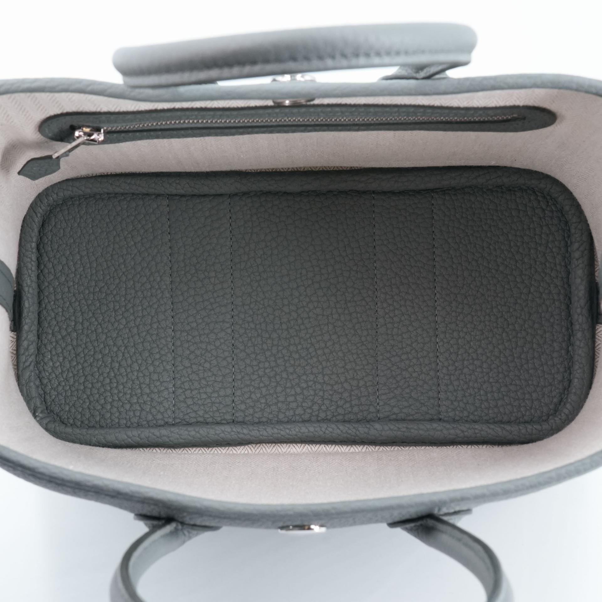Brand New ( Rank N ) HERMÈS Neo Garden Party 23 Vert Amande (63) Negonda Palladium hardware K (2025) - 13