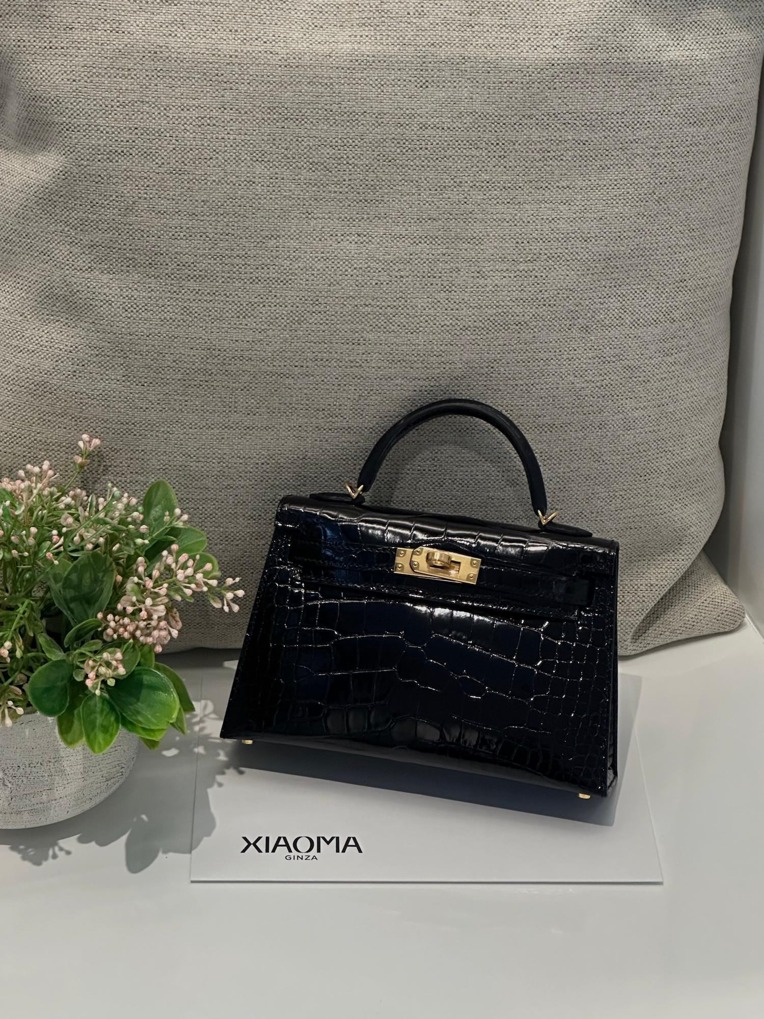 Brand New ( Rank N ) HERMÈS Mini Kelly II Black (89) Shiny Alligator Gold hardware K (2025) - 17