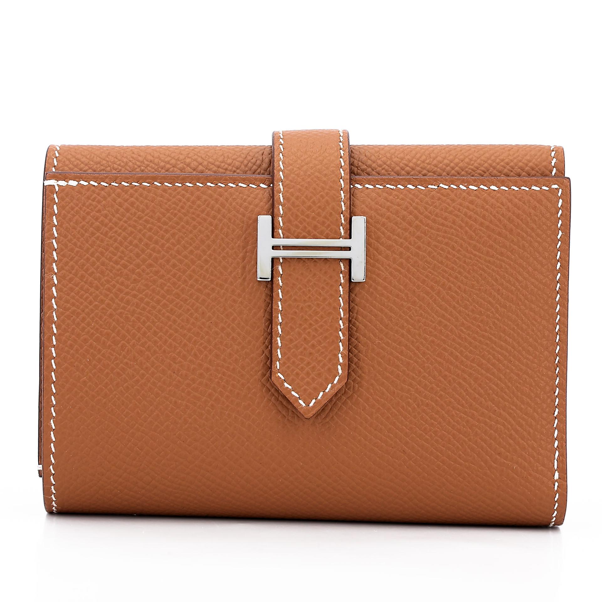 Excellent ( Rank SA ) HERMÈS Bearn Combine Tri-fold Wallet Gold (37) Epsom Palladium hardware Z (2021) - 1