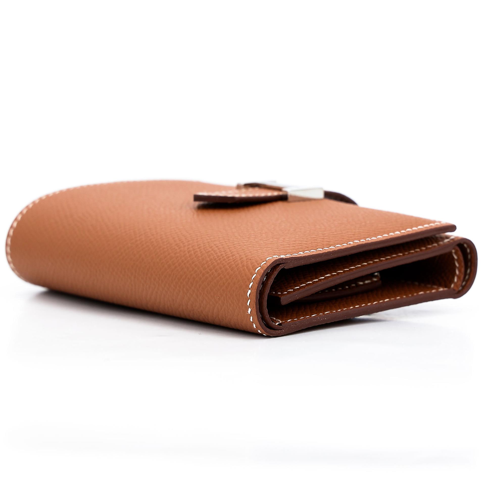 Excellent ( Rank SA ) HERMÈS Bearn Combine Tri-fold Wallet Gold (37) Epsom Palladium hardware Z (2021) - 3