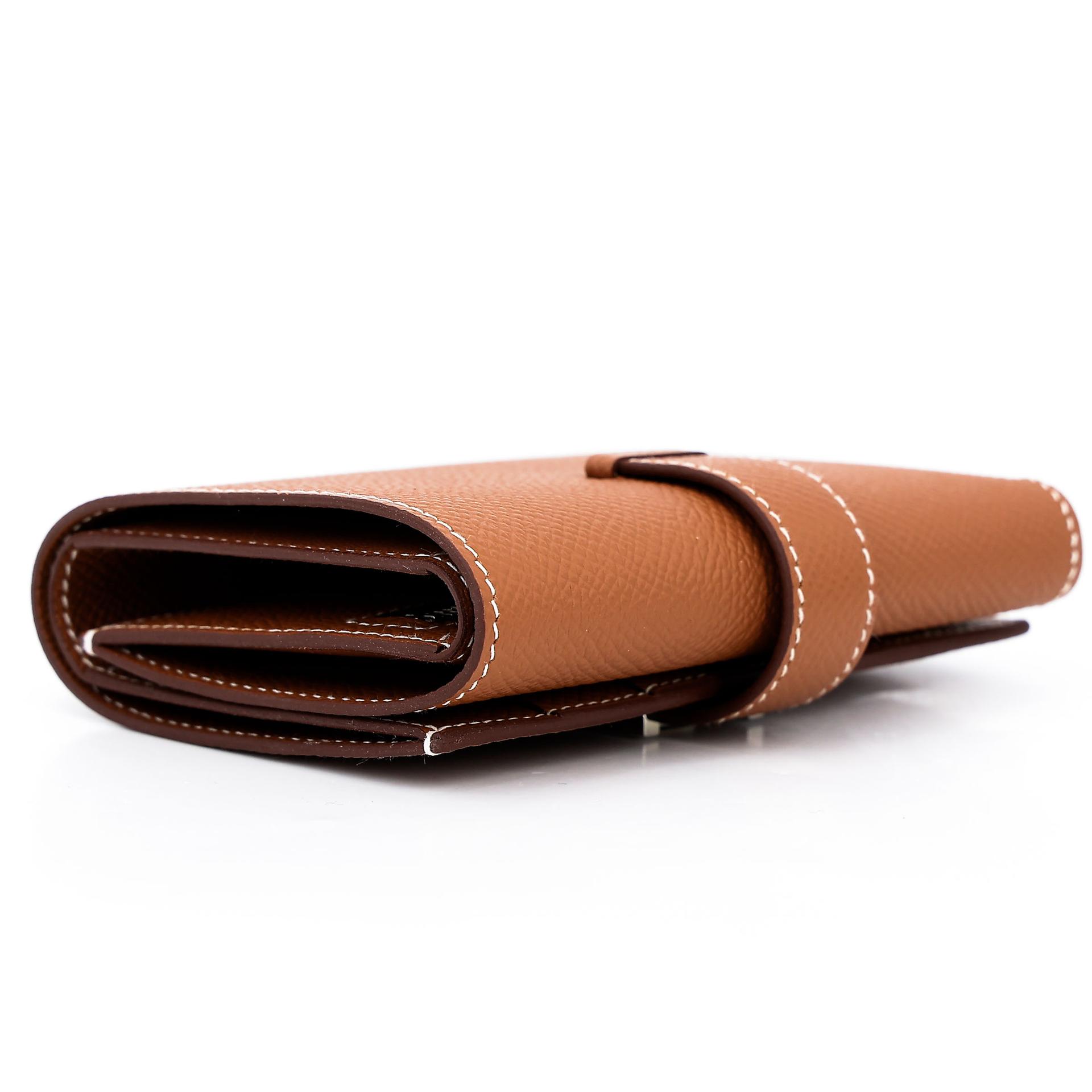 Excellent ( Rank SA ) HERMÈS Bearn Combine Tri-fold Wallet Gold (37) Epsom Palladium hardware Z (2021) - 6