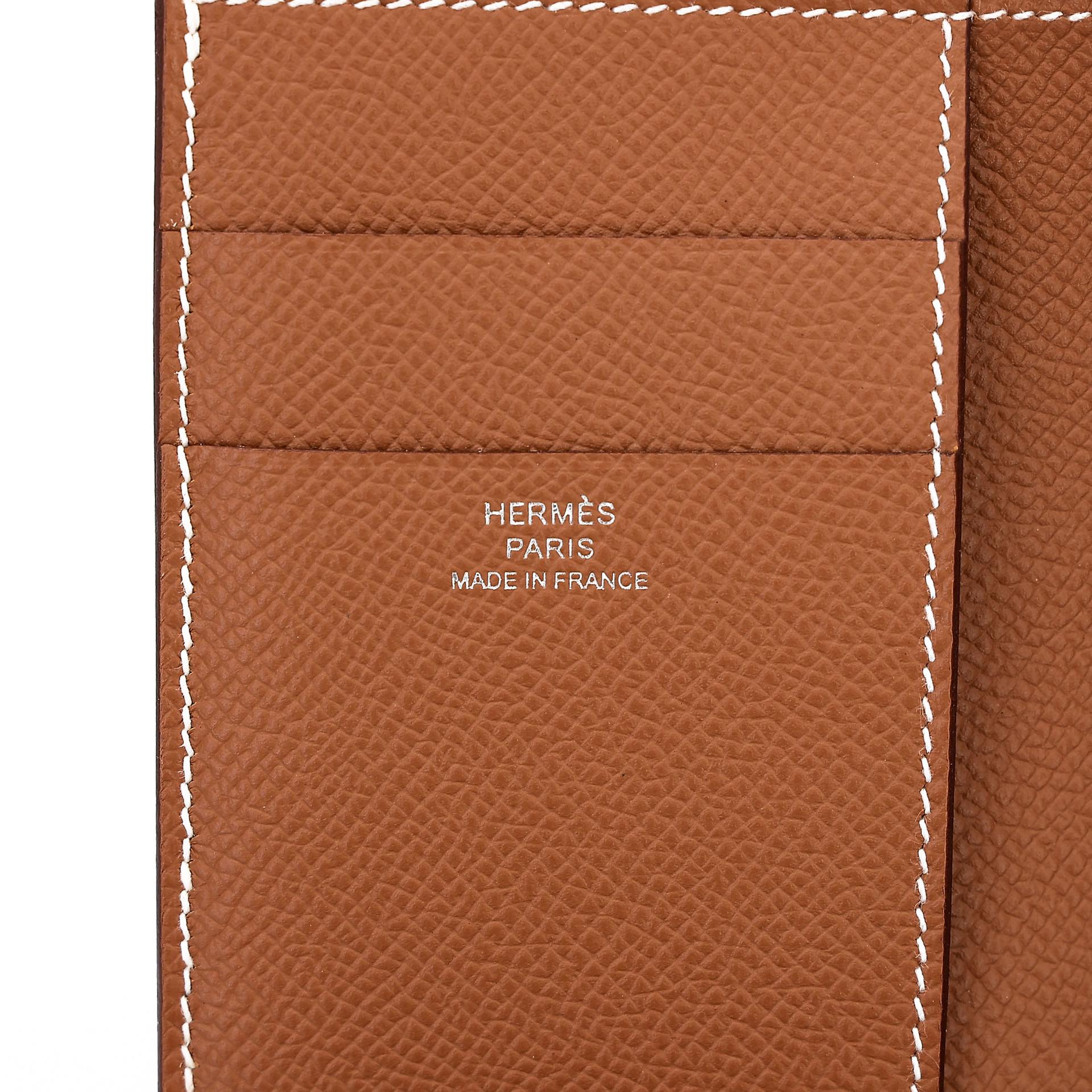 Excellent ( Rank SA ) HERMÈS Bearn Combine Tri-fold Wallet Gold (37) Epsom Palladium hardware Z (2021) - 9