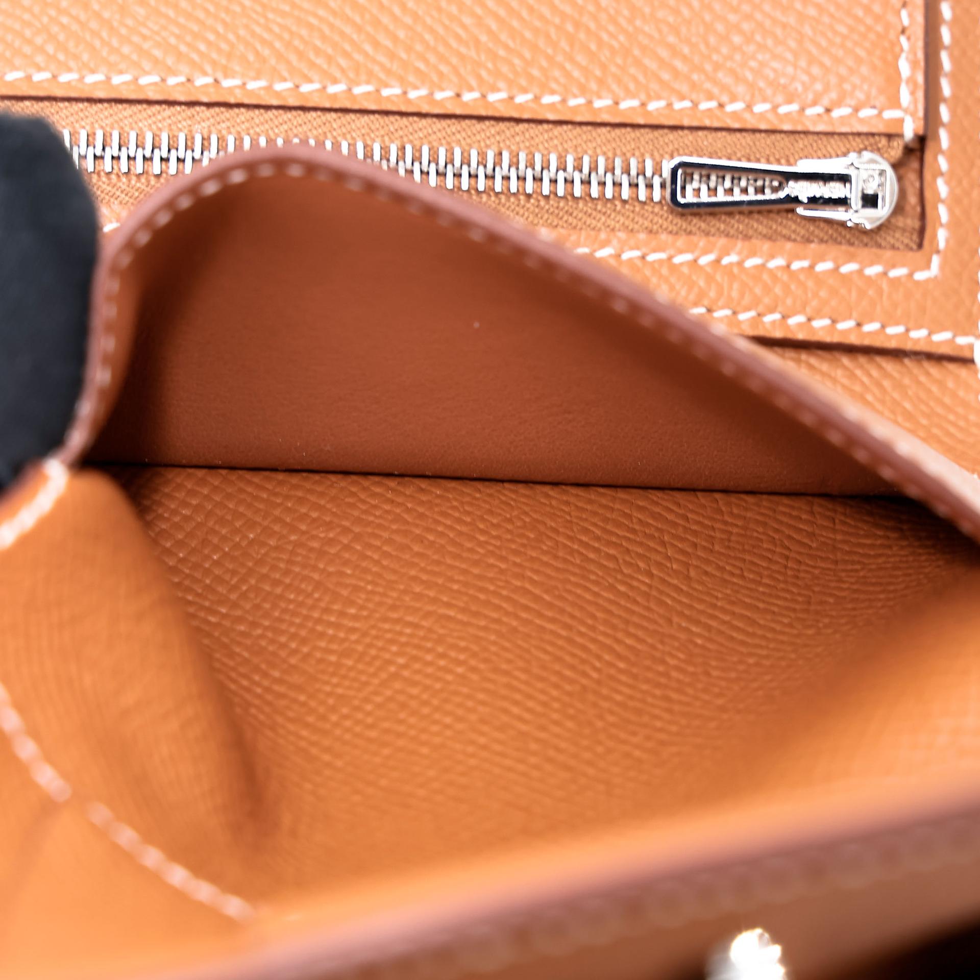 Excellent ( Rank SA ) HERMÈS Bearn Combine Tri-fold Wallet Gold (37) Epsom Palladium hardware Z (2021) - 13