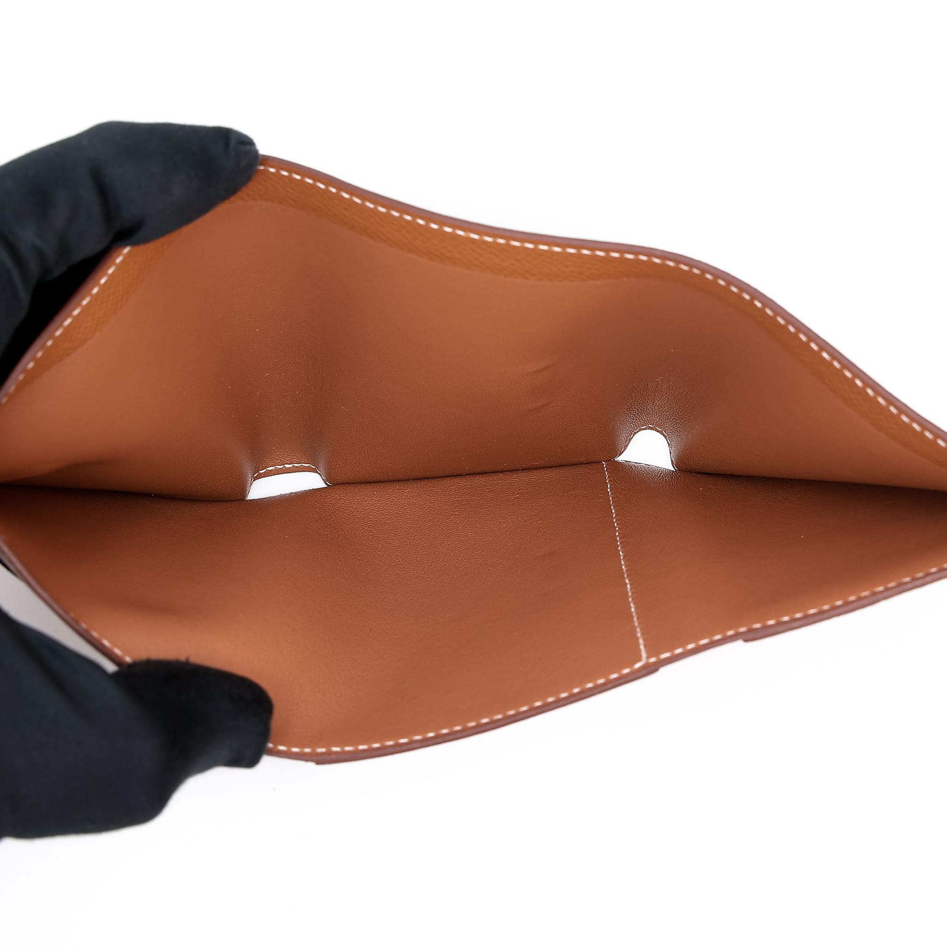 Excellent ( Rank SA ) HERMÈS Bearn Combine Tri-fold Wallet Gold (37) Epsom Palladium hardware Z (2021) - 15