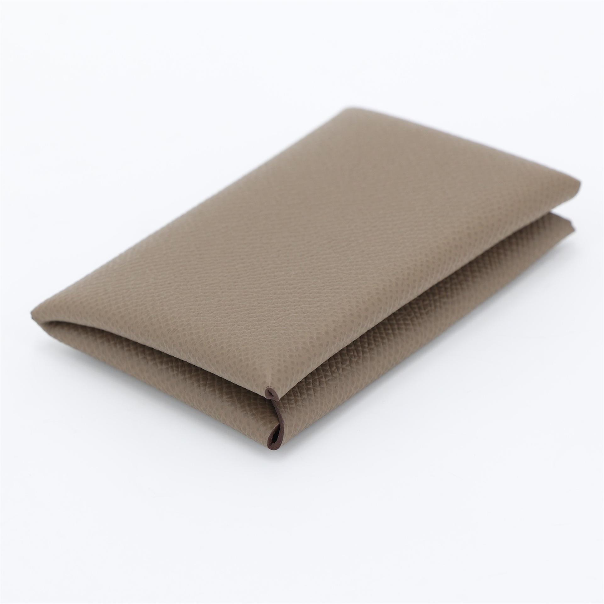Brand New ( Rank N ) HERMÈS Calvi card holder Etoupe (18) Epsom W (2024) - 3